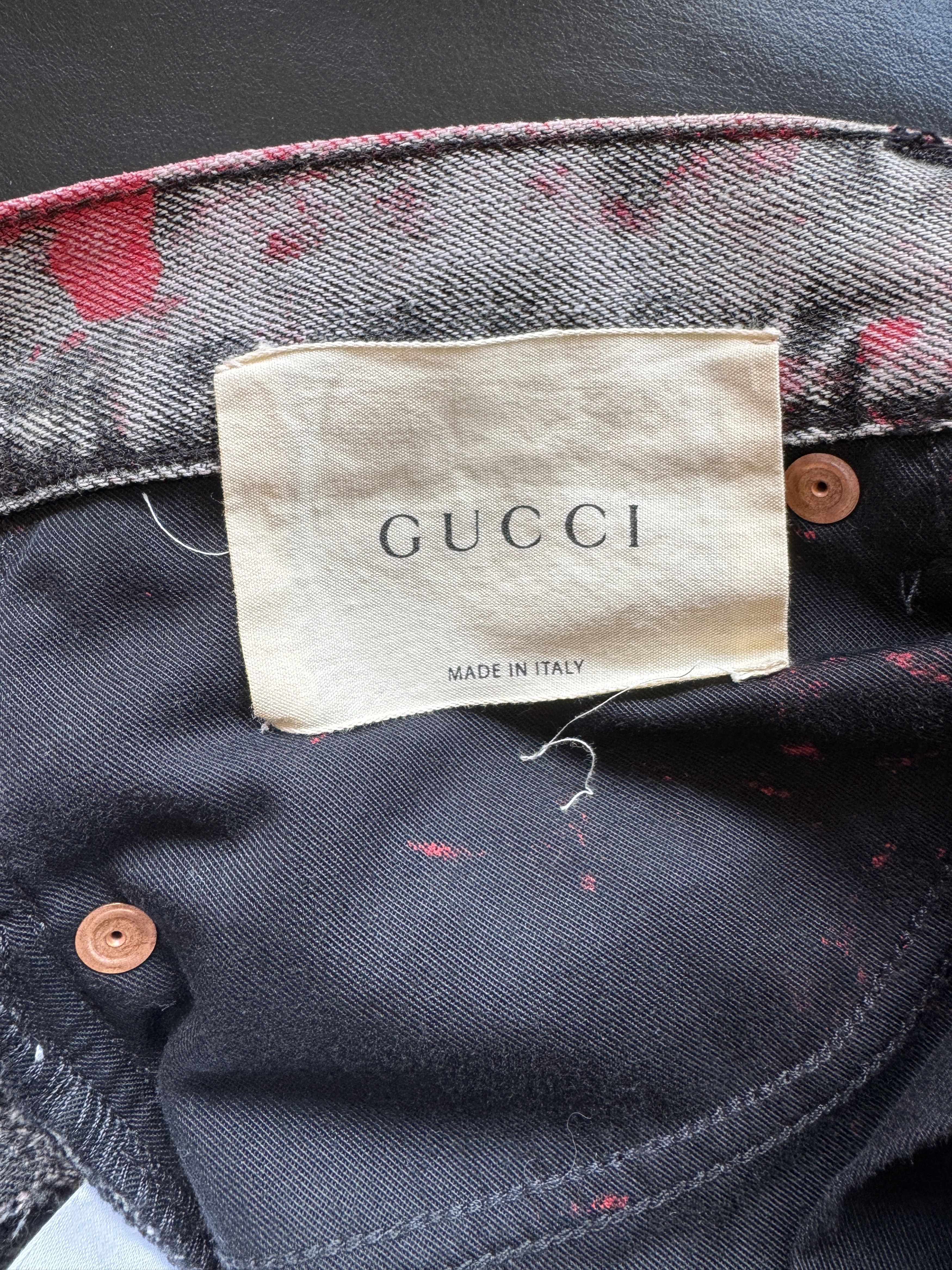 Gucci Distressed Red Destroyed Denim Pants Size US 32 / EU 48 - 14 Thumbnail