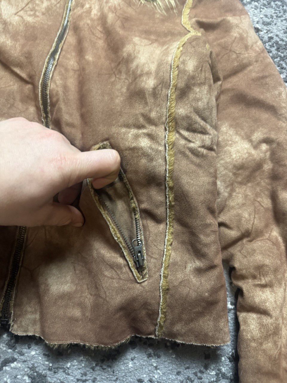 Japanese Brand × Vintage Vintage Y2K Suede Leather Style Fur Faux Collar Sleeve Jack Size US S / EU 44-46 / 1 - 4 Thumbnail
