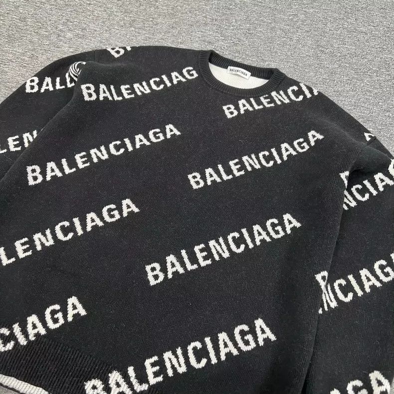 Balenciaga Balenciaga Full-printed barrage slogan wool sweater round Size US XS / EU 42 / 0 - 3 Thumbnail