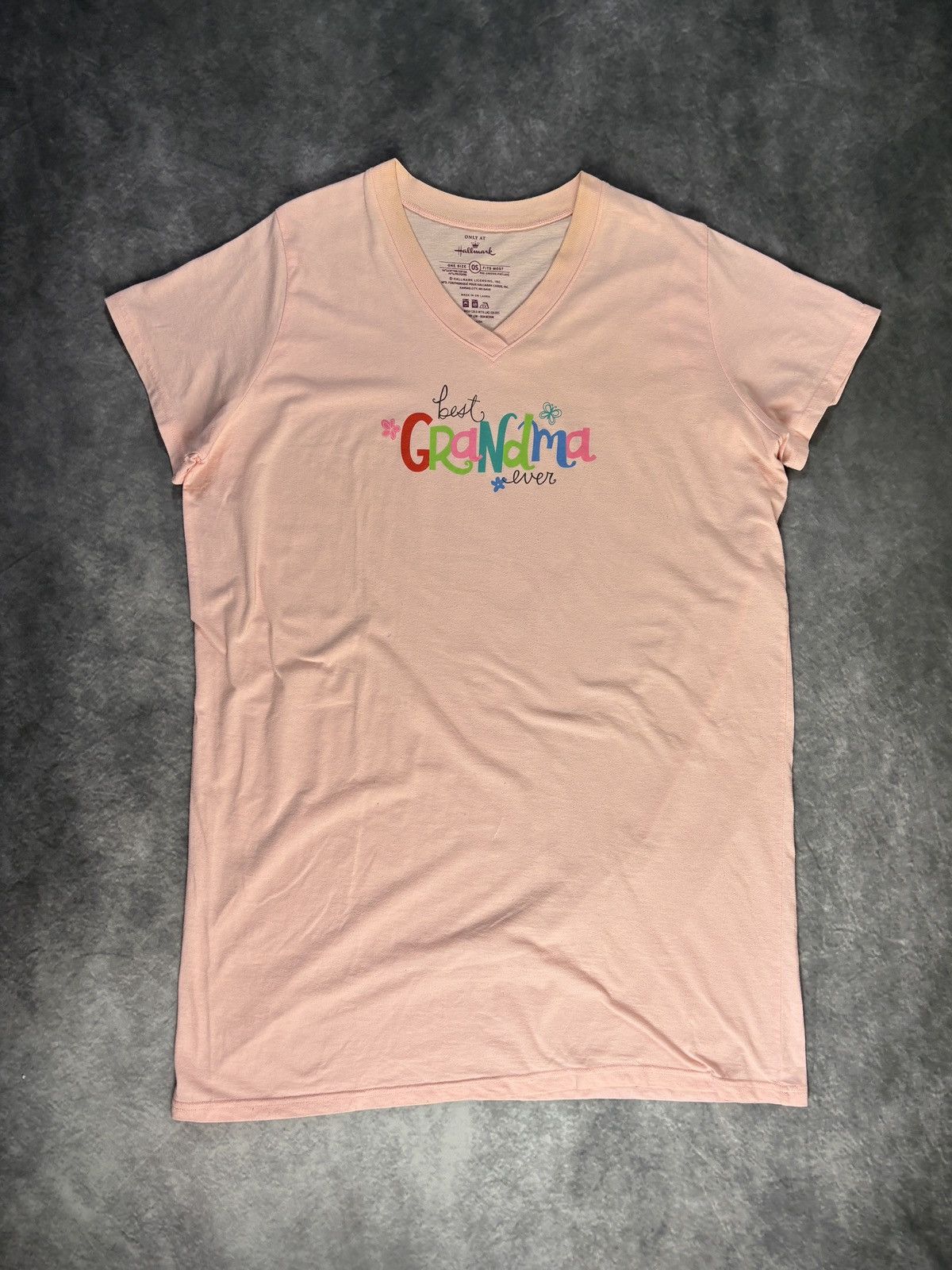 Vintage Best Grandma Ever Longline V-Neck Sleep Tee Oversized OS Size US XL / EU 56 / 4 - 2 Thumbnail