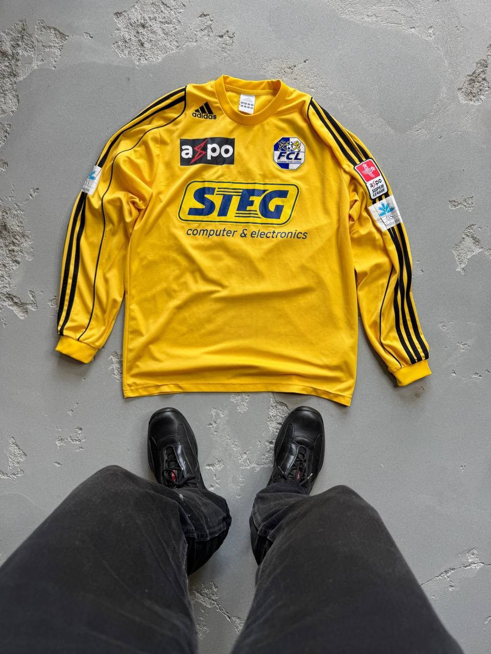 FC Luzern 2008/09 Match Issue Long Sleeve Jersey Adidas M