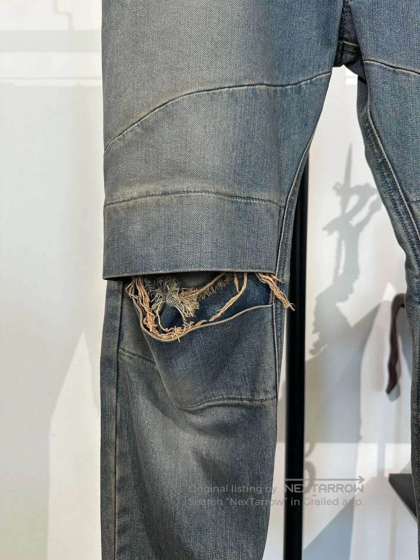 Julius Julius_7 Double Knee Distressed Washed Jeans. Size US 34 / EU 50 - 7 Thumbnail