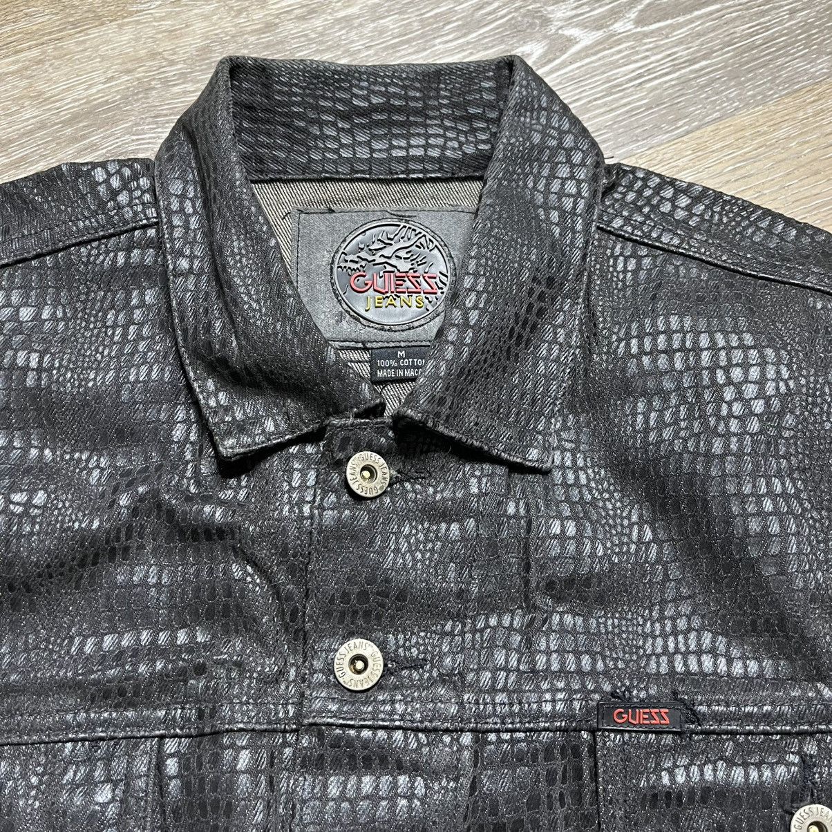 Guess 90s guess reptile denim jacket Size US M / EU 48-50 / 2 - 4 Thumbnail