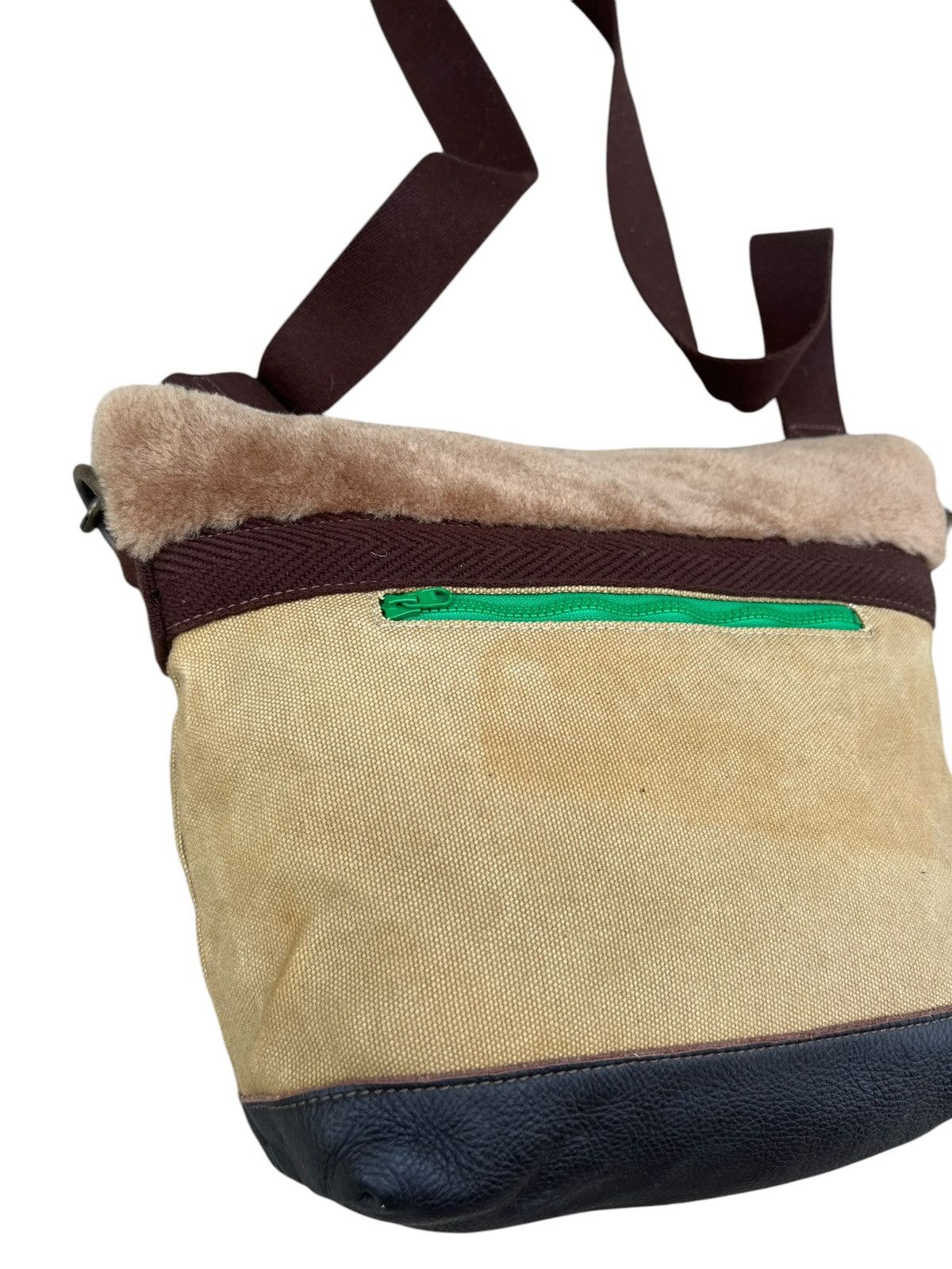 Frapbois Vintage Frapbois Japan Sheepskin Canvas Sling Bag Size ONE SIZE - 11 Thumbnail