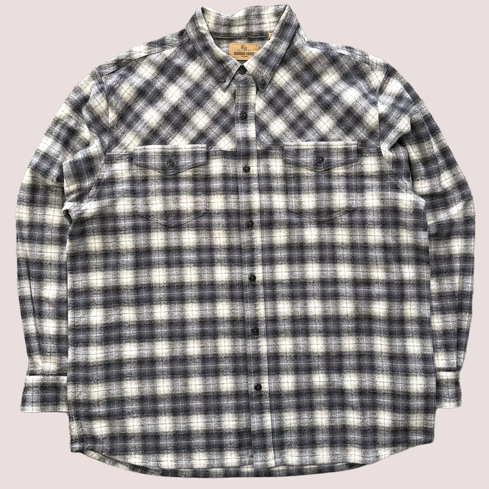 Vintage RedHead Plaid Flannel Shirt Mens 2XL Long Sleeve Button-Up Gray Stretch Cotton Spandex Size US XXL / EU 58 / 5 - 1 Thumbnail