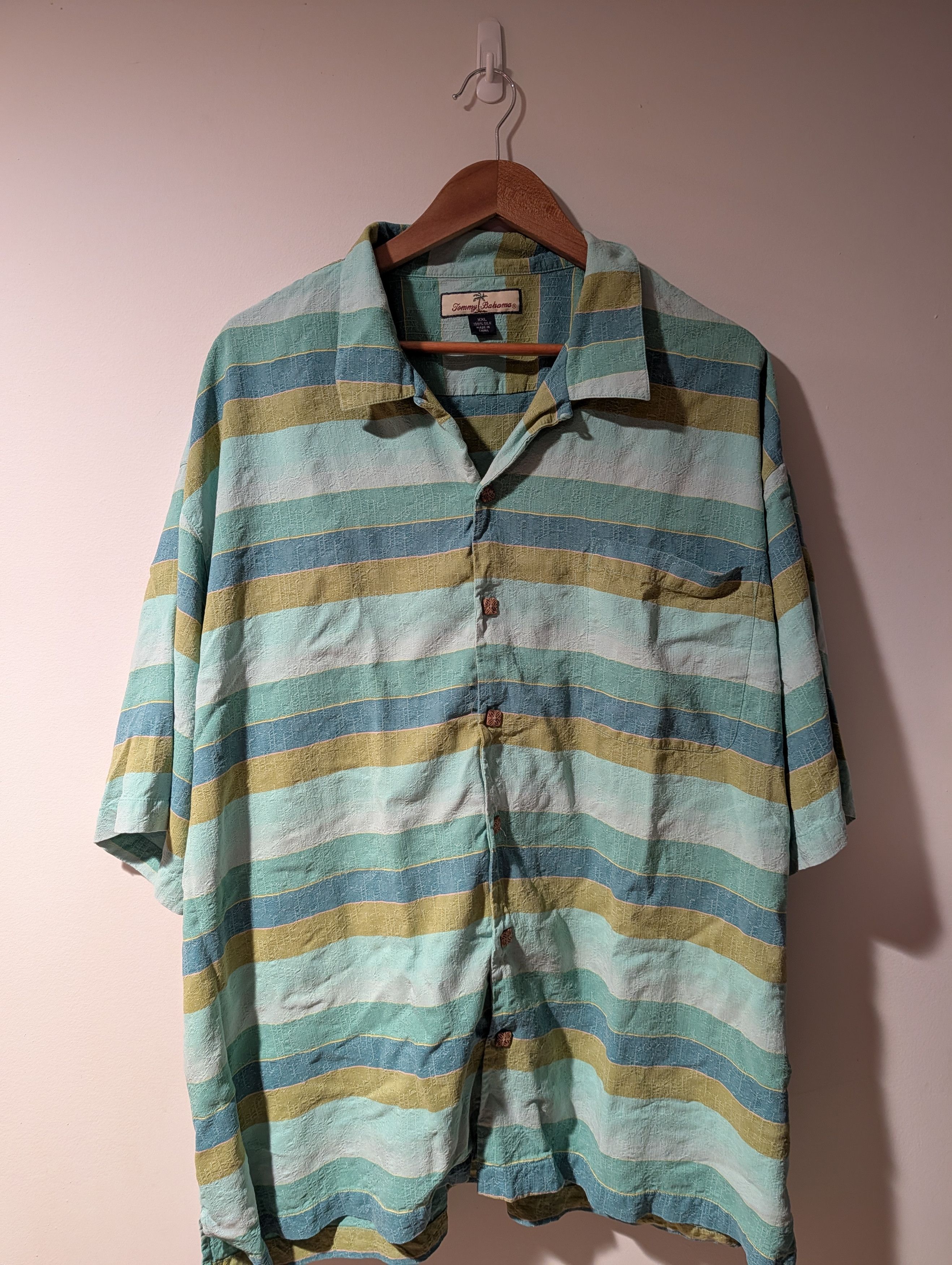 Tommy Bahama Tommy Bahama XX-Large Stripe Silk Button Up Shirt Size US XXL / EU 58 / 5 - 1 Thumbnail
