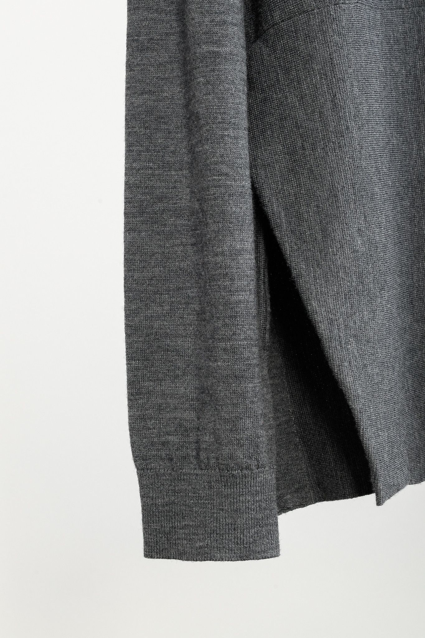DOROTHEE SCHUMACHER Dorothee Schumacher Grey Wool-Blend Jeweled-Hem Sweater Size L / US 10 / IT 46 - 9 Thumbnail