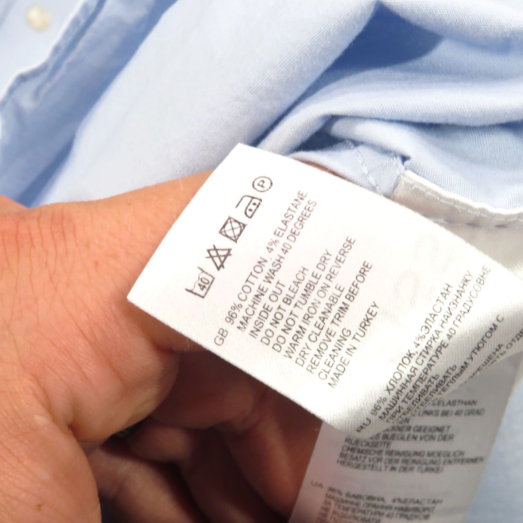 Reiss REISS Shirt Men Large Slim Fit Light Blue Short Sleeve Button Up Poplin Redmayne Size US L / EU 52-54 / 3 - 7 Thumbnail
