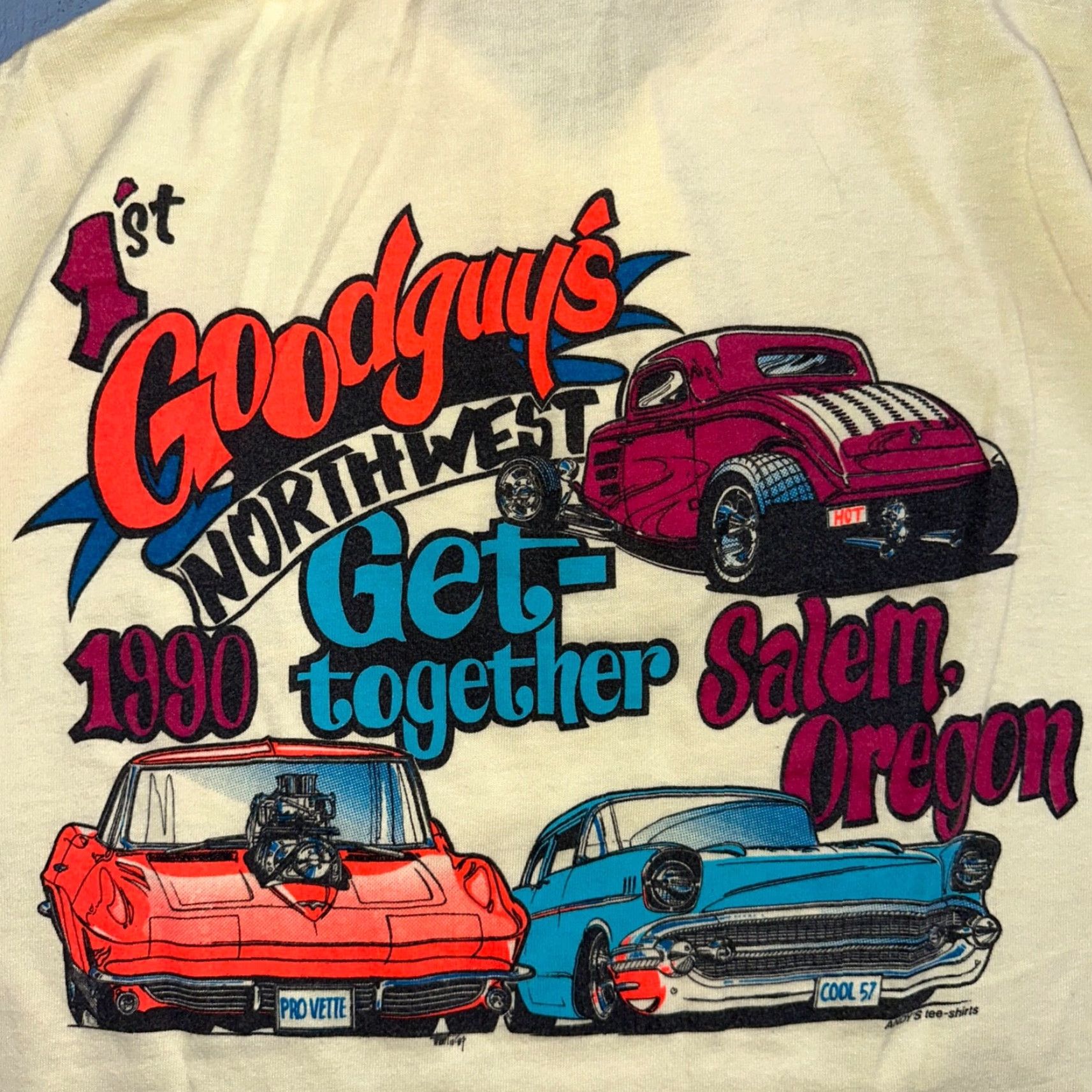 Anvil VINTAGE Anvil Goodguys Polo T Shirt Shirt Men L Yellow Cars 70s 80s 90s Corvette Hot Rods Vintage Theme Size US L / EU 52-54 / 3 - 2 Thumbnail