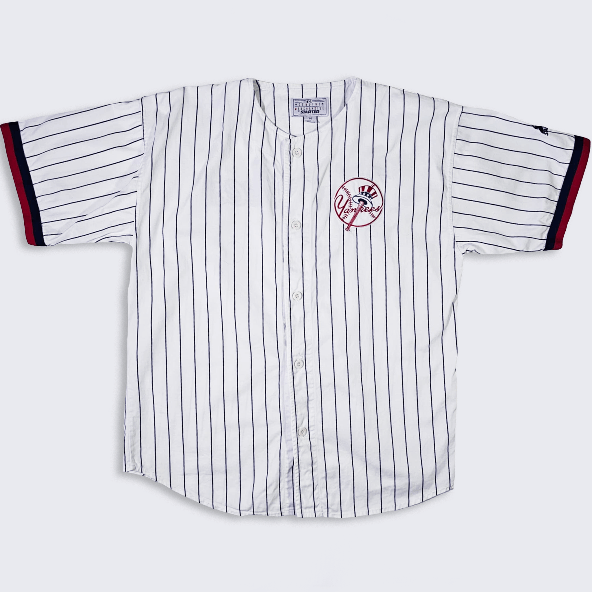 MLB × Starter × Vintage New York Yankees Vintage 90s Script Pinstripe Jersey Size US M / EU 48-50 / 2 - 2 Thumbnail