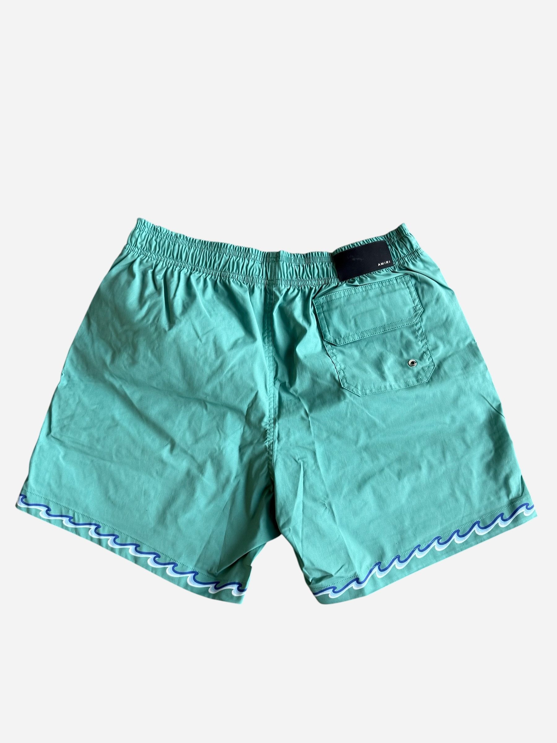Amiri Amiri Sea Blue Wave Logo Swimshorts Size US 30 / EU 46 - 2 Thumbnail
