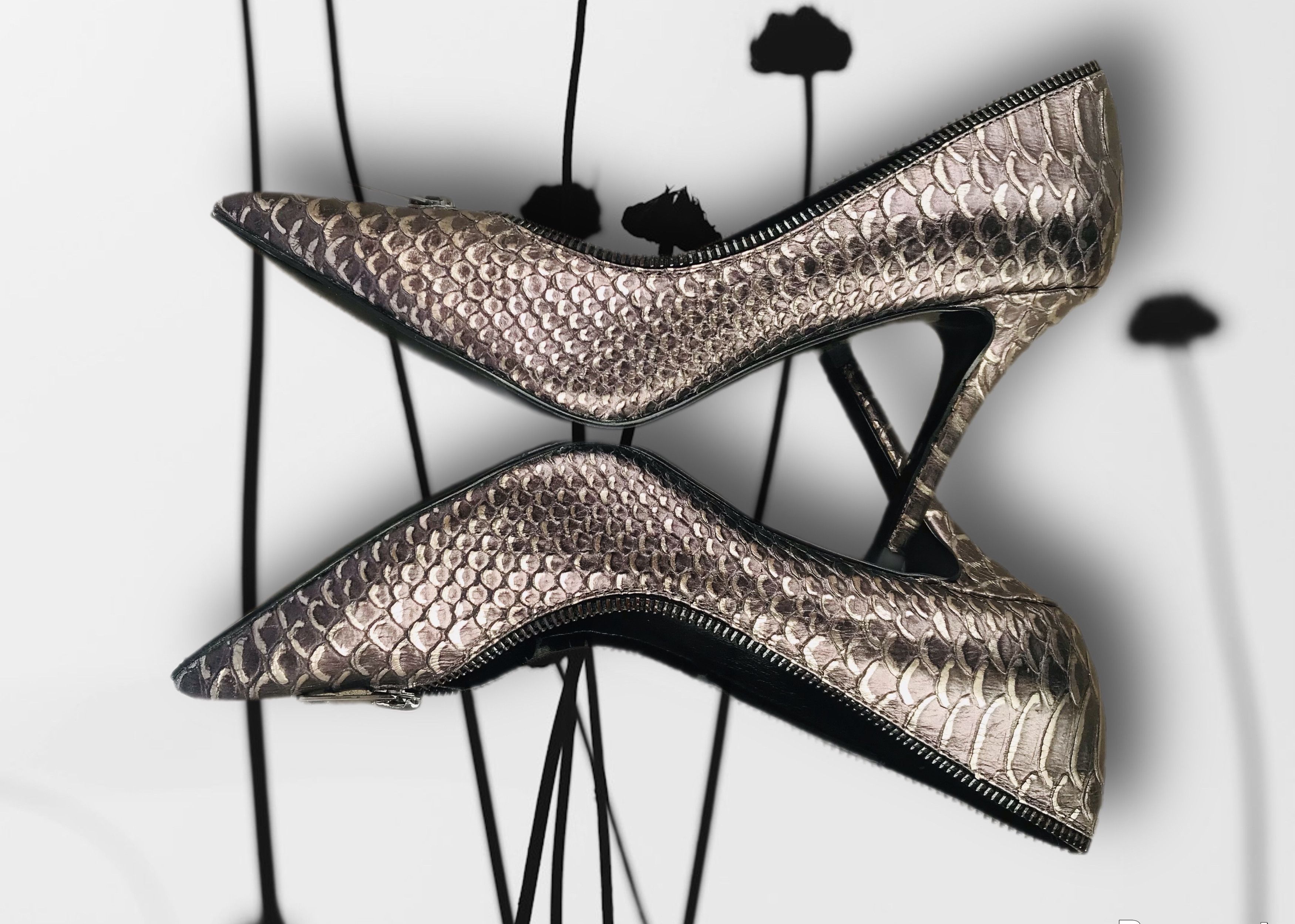 Diesel Diesel D- Elisah Zip Heels Pump Toe Leather Snake python Y2K Size US 8 / IT 38 - 7 Thumbnail