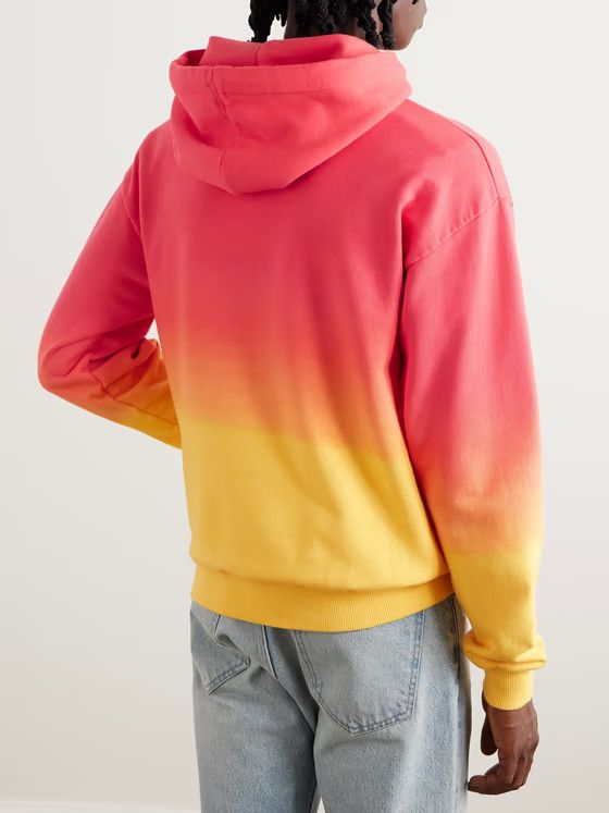 Celine os11x1224 Logo-Print Ombré Cotton-Jersey Hoodie Coral Size US XL / EU 56 / 4 - 3 Thumbnail