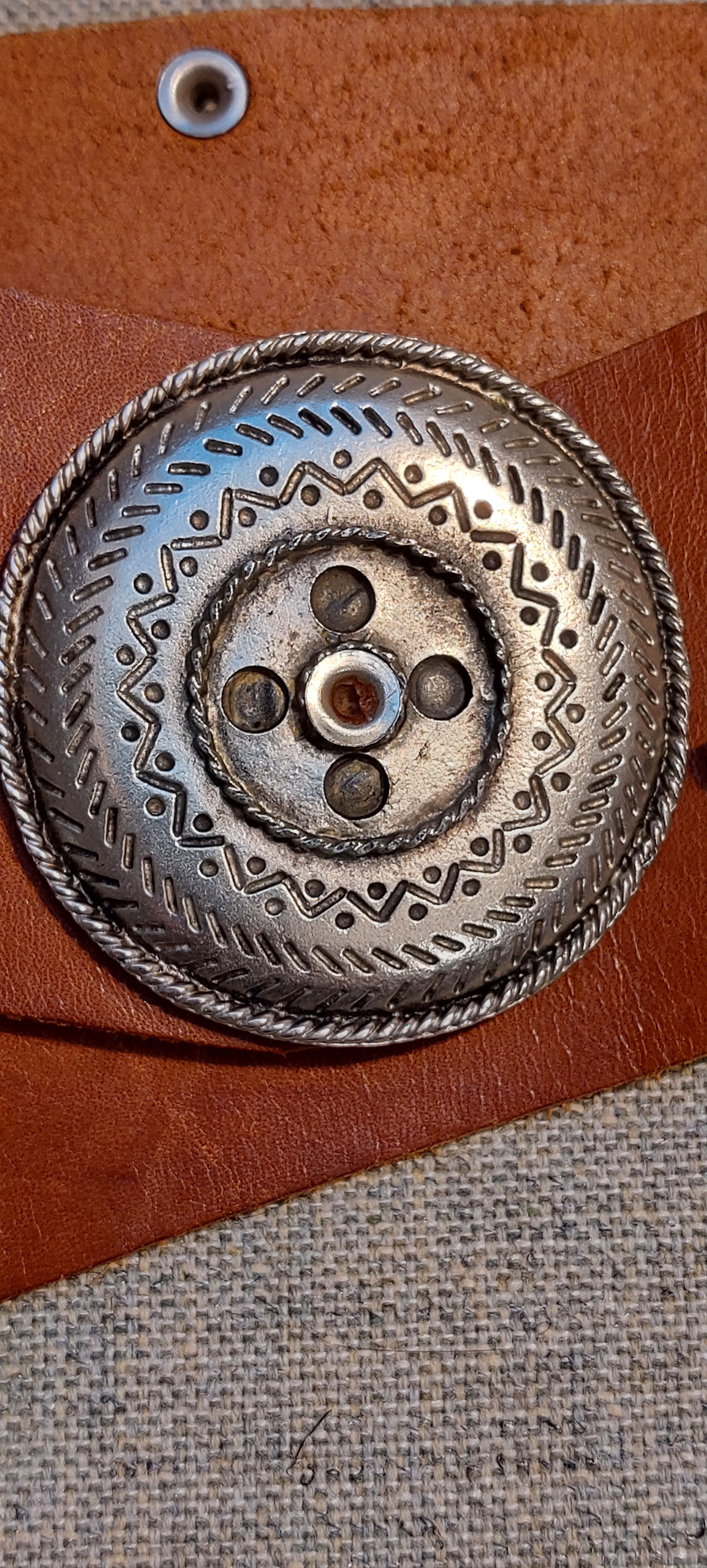 Vintage Vintage Western Leather Belt w/ Turquoise Conchos Size ONE SIZE - 10 Thumbnail