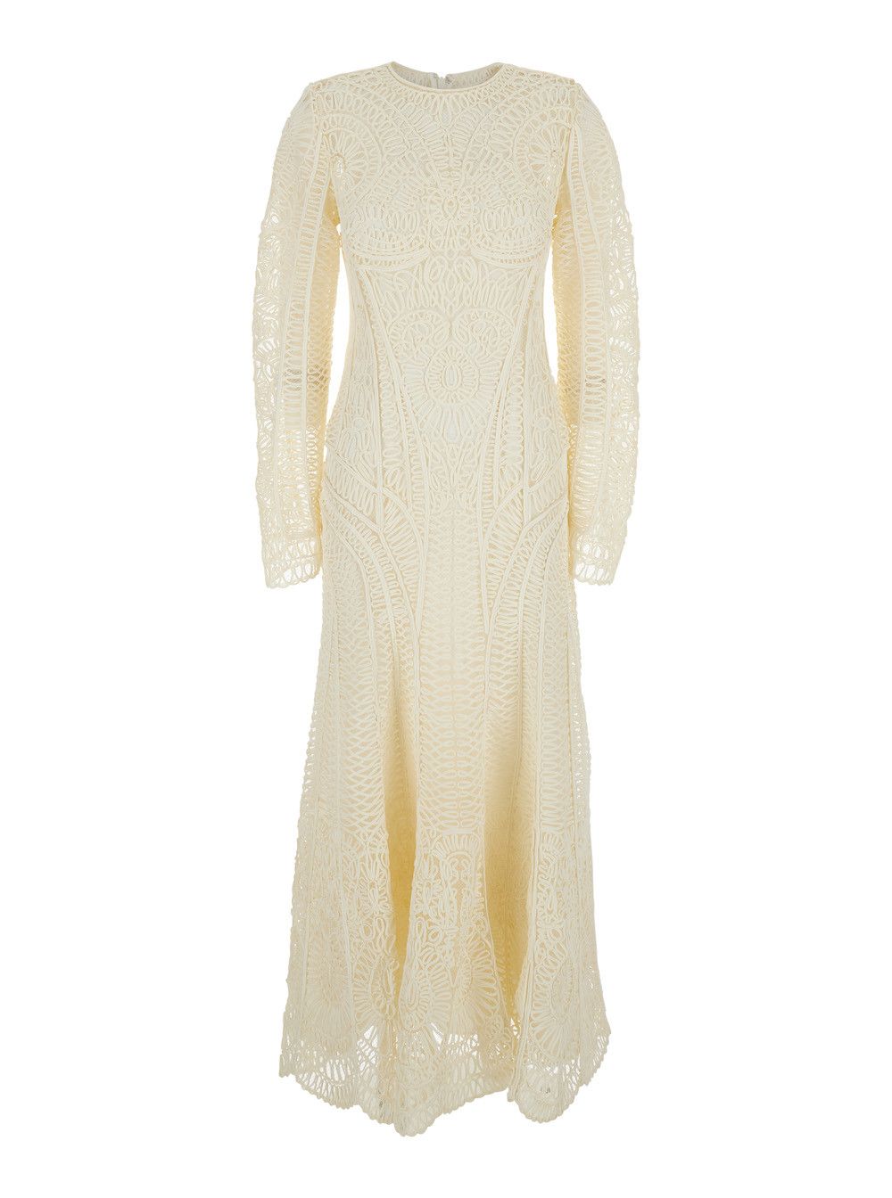 Simkhai Long Dress 'Fiona' with All-Over Embroidery and Hidden Zip Closure at the Back in White Tech Fabric for Women Size M / US 6-8 / IT 42-44 - 1 Thumbnail