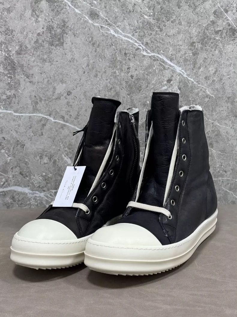 rick owens Sheepskin and Fleece Large Converse Cotton Shoe