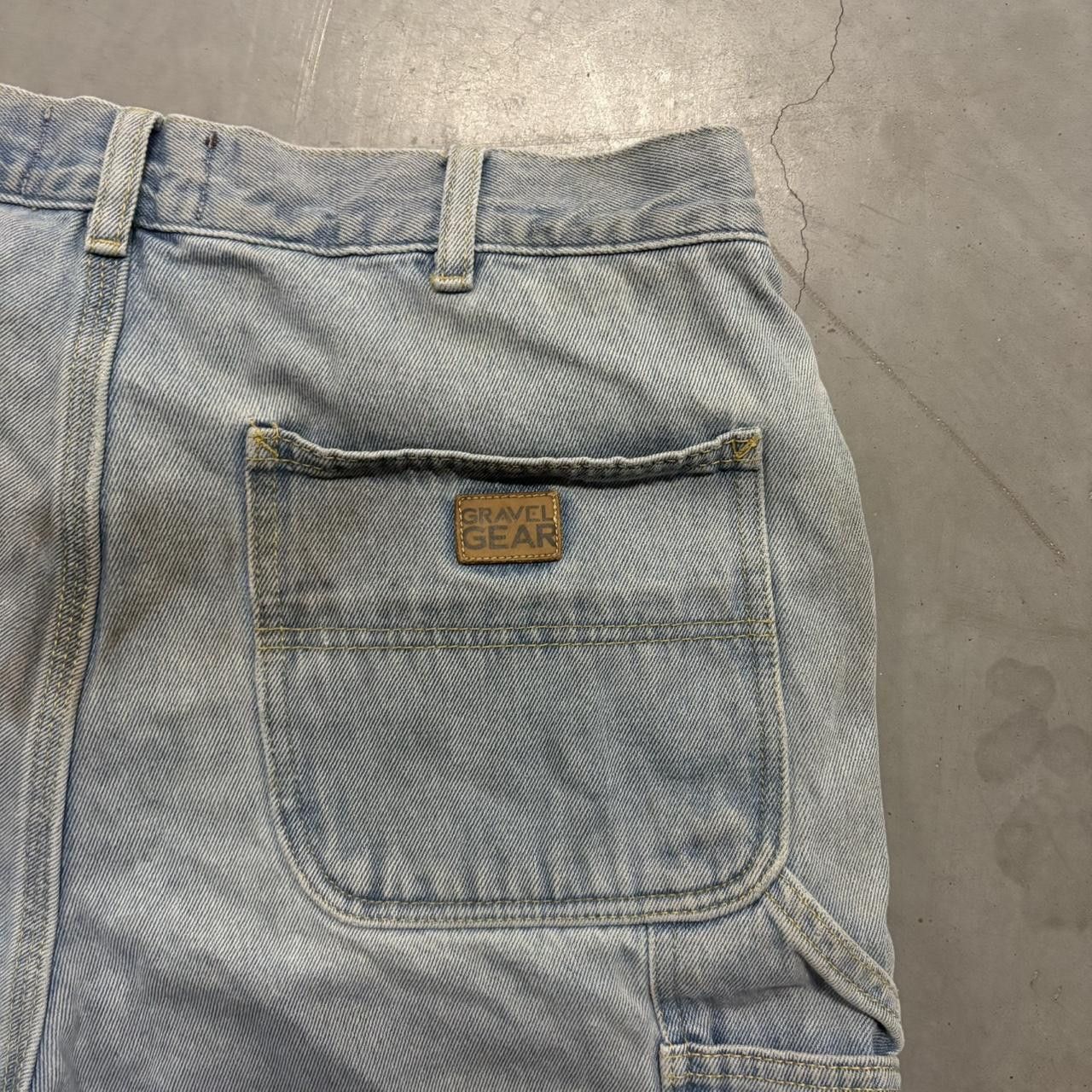 Vintage Crazy Vintage Y2K/2000s Baggy Carpenter Gravel Gear Blue Denim Shorts Jorts! Size US 34 / EU 50 - 3 Thumbnail