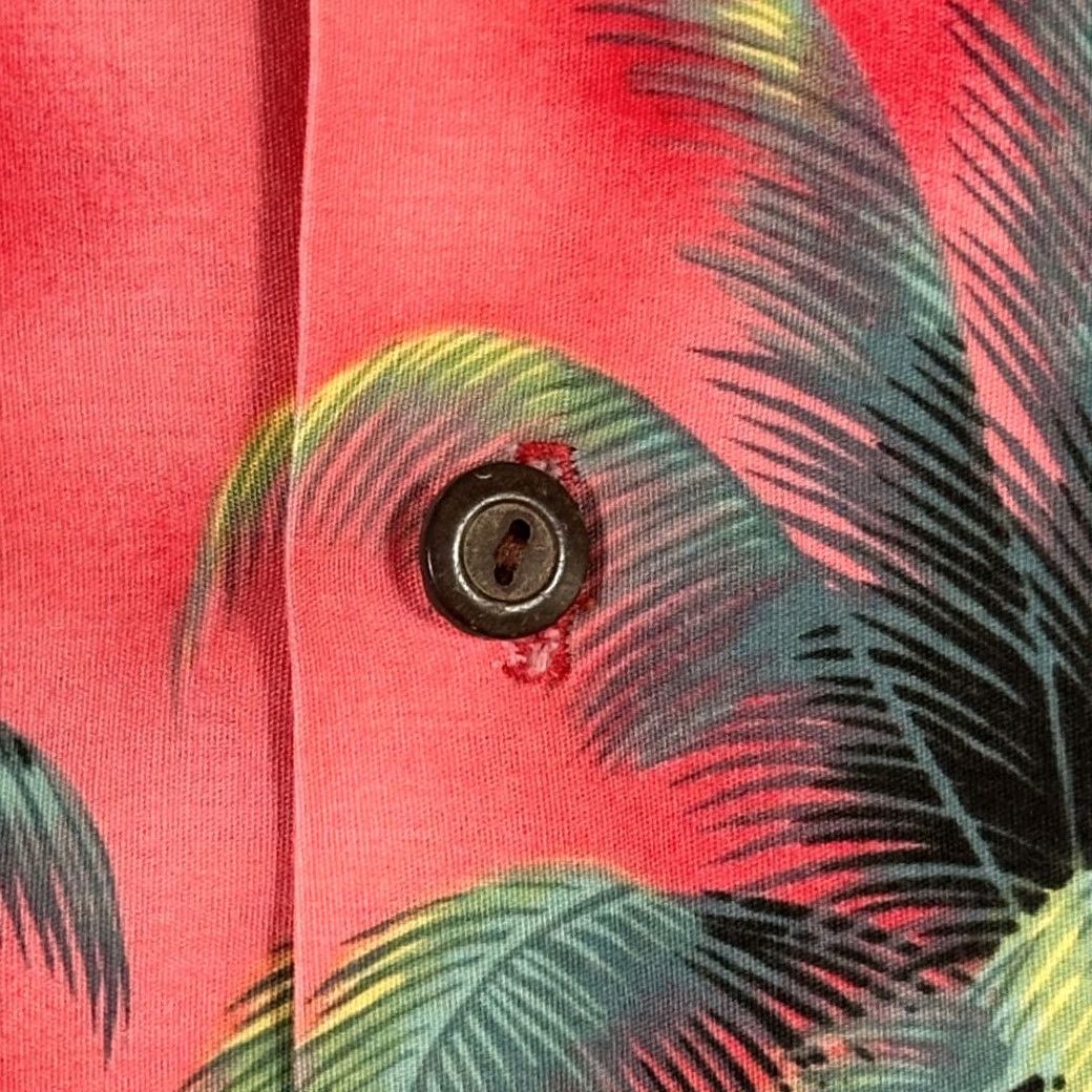 Vintage VINTAGE Ky's of Hawaii Hawaiian Shirt Adult LARGE Red Aloha Tropical Parrot Palm Tree 80s Shirt Mens Size US L / EU 52-54 / 3 - 4 Thumbnail
