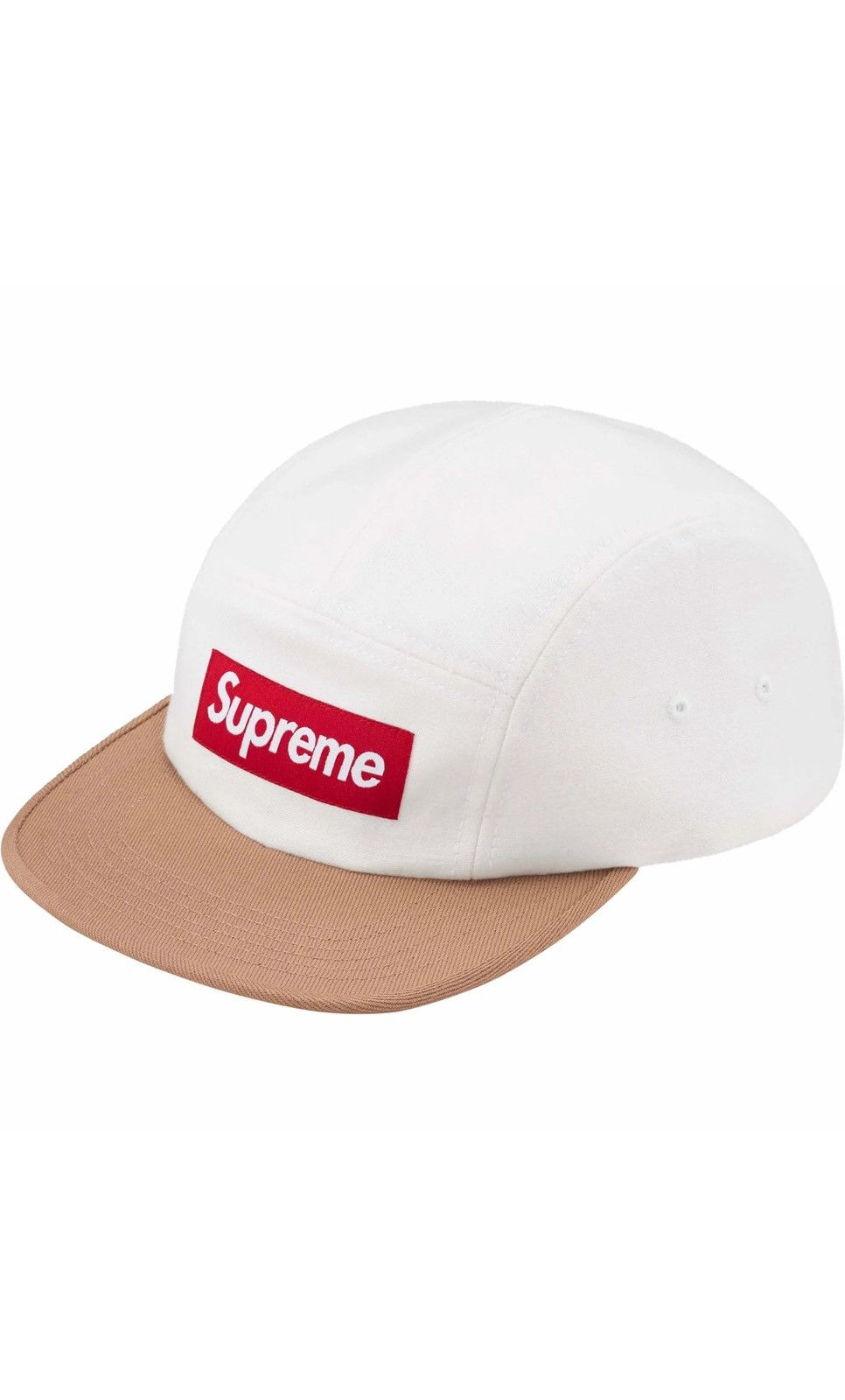 image of Supreme Two Tone Camp Cap in White, Men's