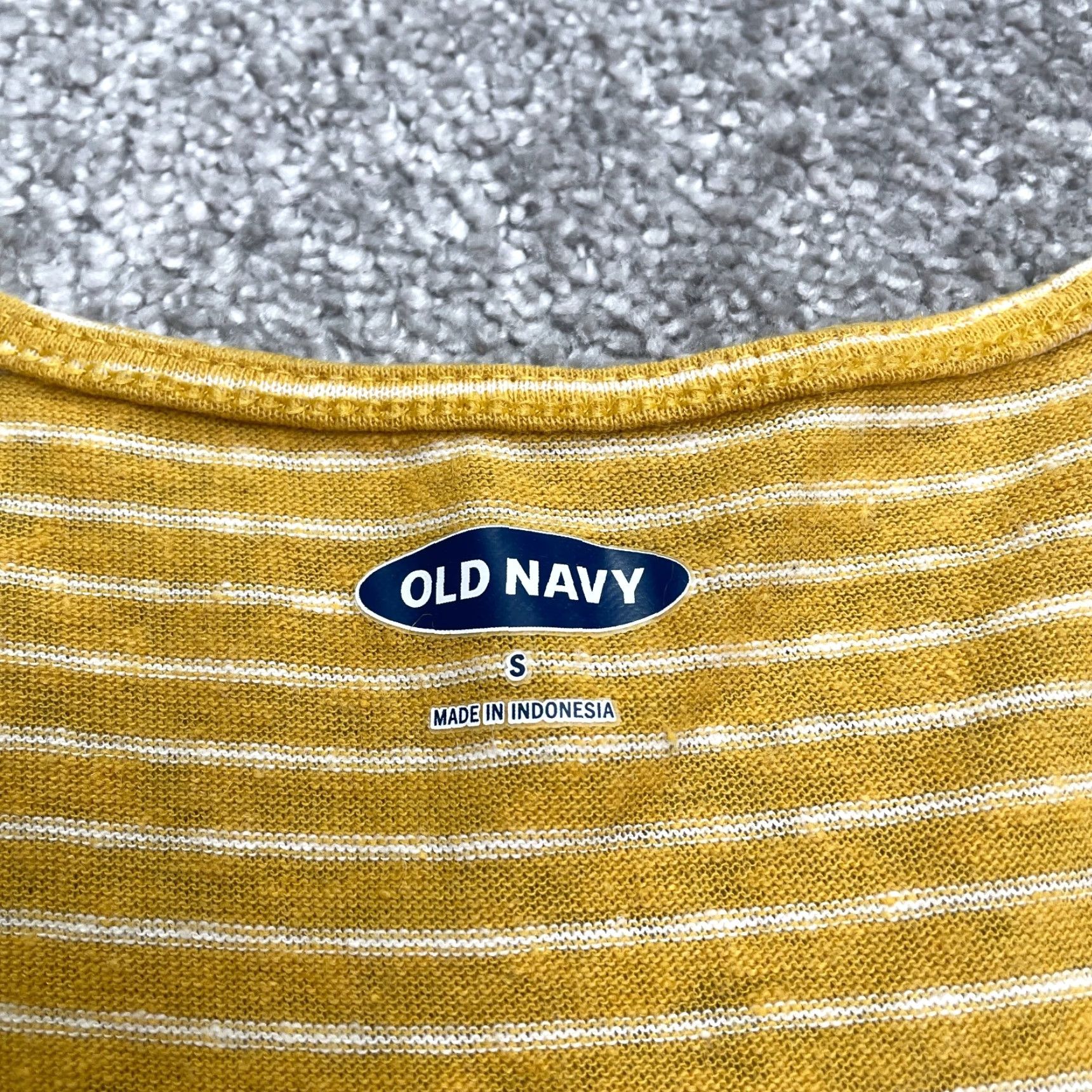 Old Navy Old Navy Linen Blend Relaxed Fit Tank Womens Small Golden Yellow Striped Size S / US 4 / IT 40 - 6 Thumbnail