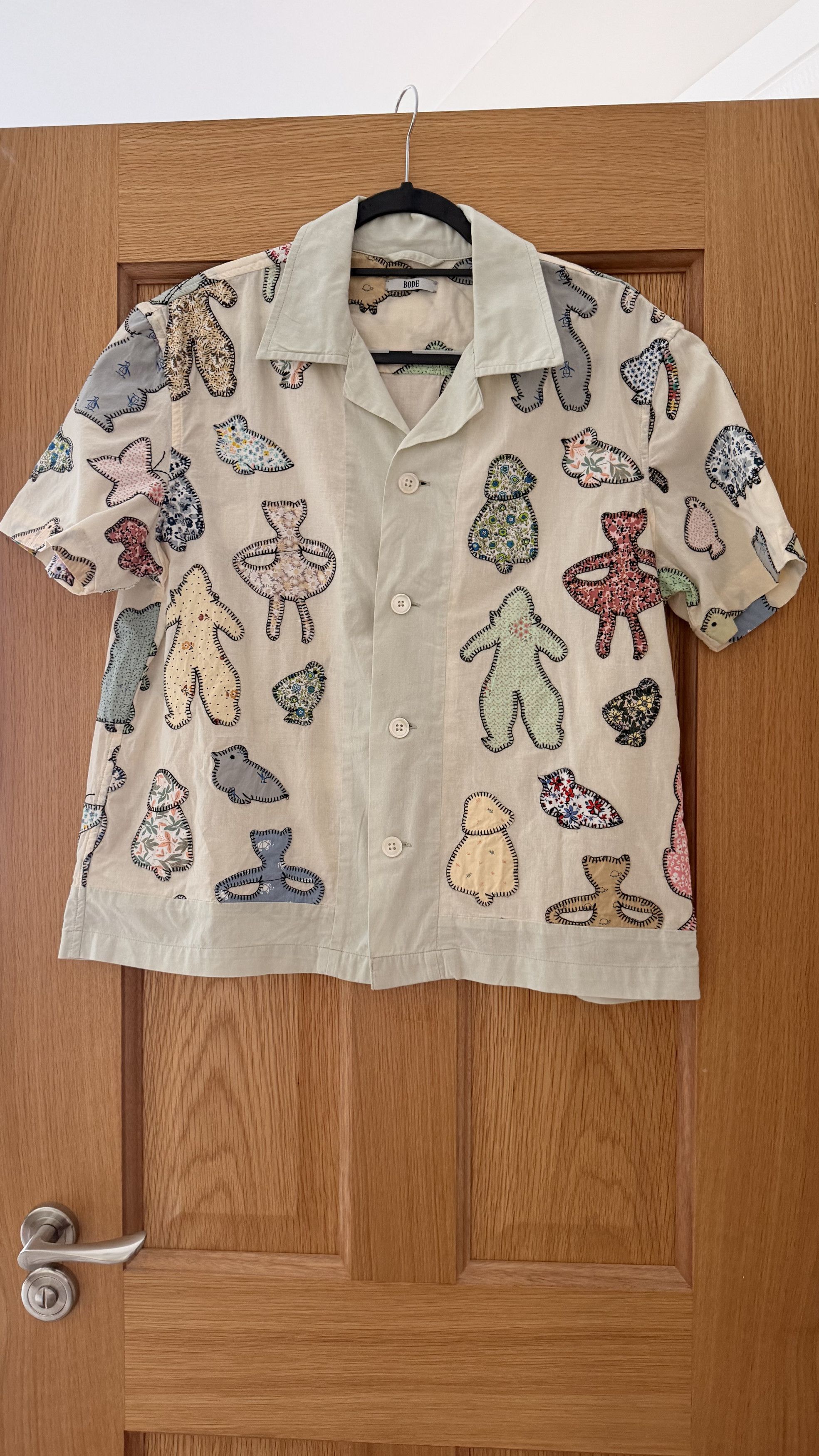 Bode Bode Hand Appliqué Camp Collar Shirt – Folk Art Patchwork Size US S / EU 44-46 / 1 - 1 Thumbnail