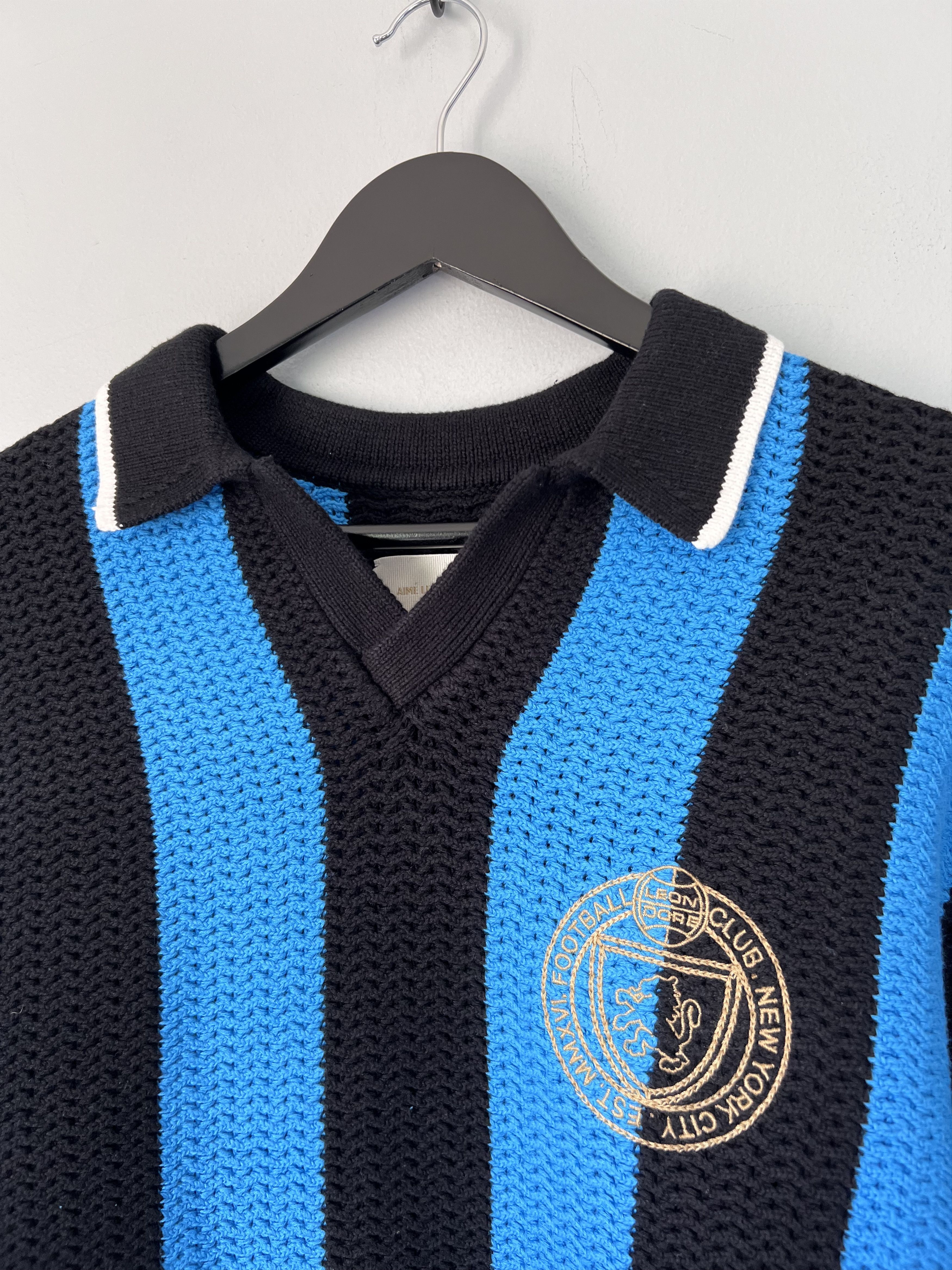 Aime Leon Dore Aime Leon Dore Long Sleeve Knit Soccer Jersey in Black Blue Size US M / EU 48-50 / 2 - 2 Thumbnail