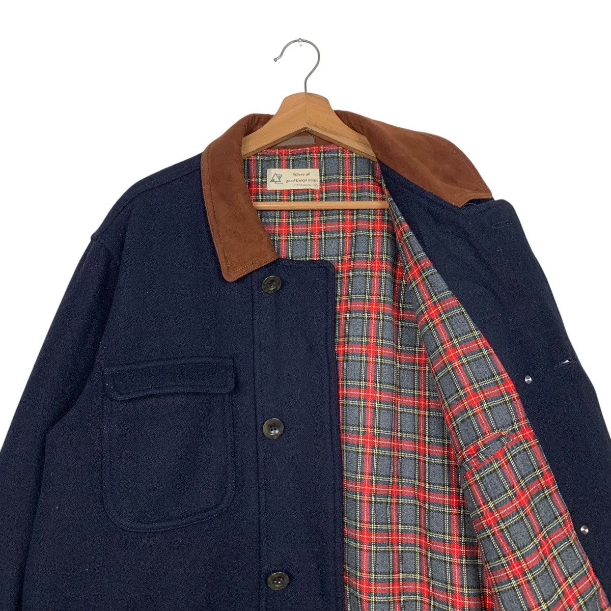Vintage 90's Classic Wool Coat Tartan Lined City Casual #2776-C125 Size US M / EU 48-50 / 2 - 10 Thumbnail