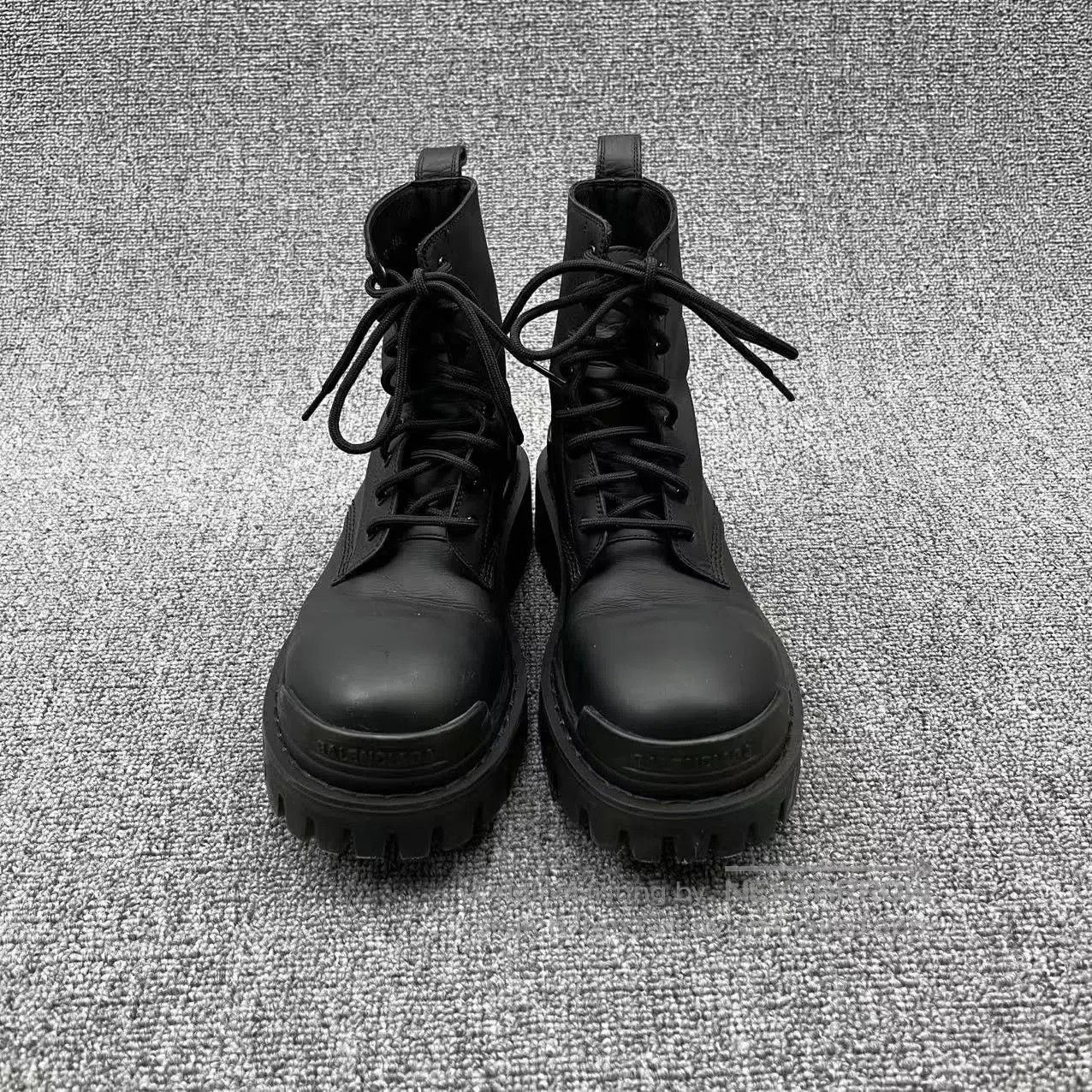 Balenciaga Balenciaga Strike Black Matte Lace-Up Boots. Size US 4.5 / IT 34.5 - 2 Thumbnail