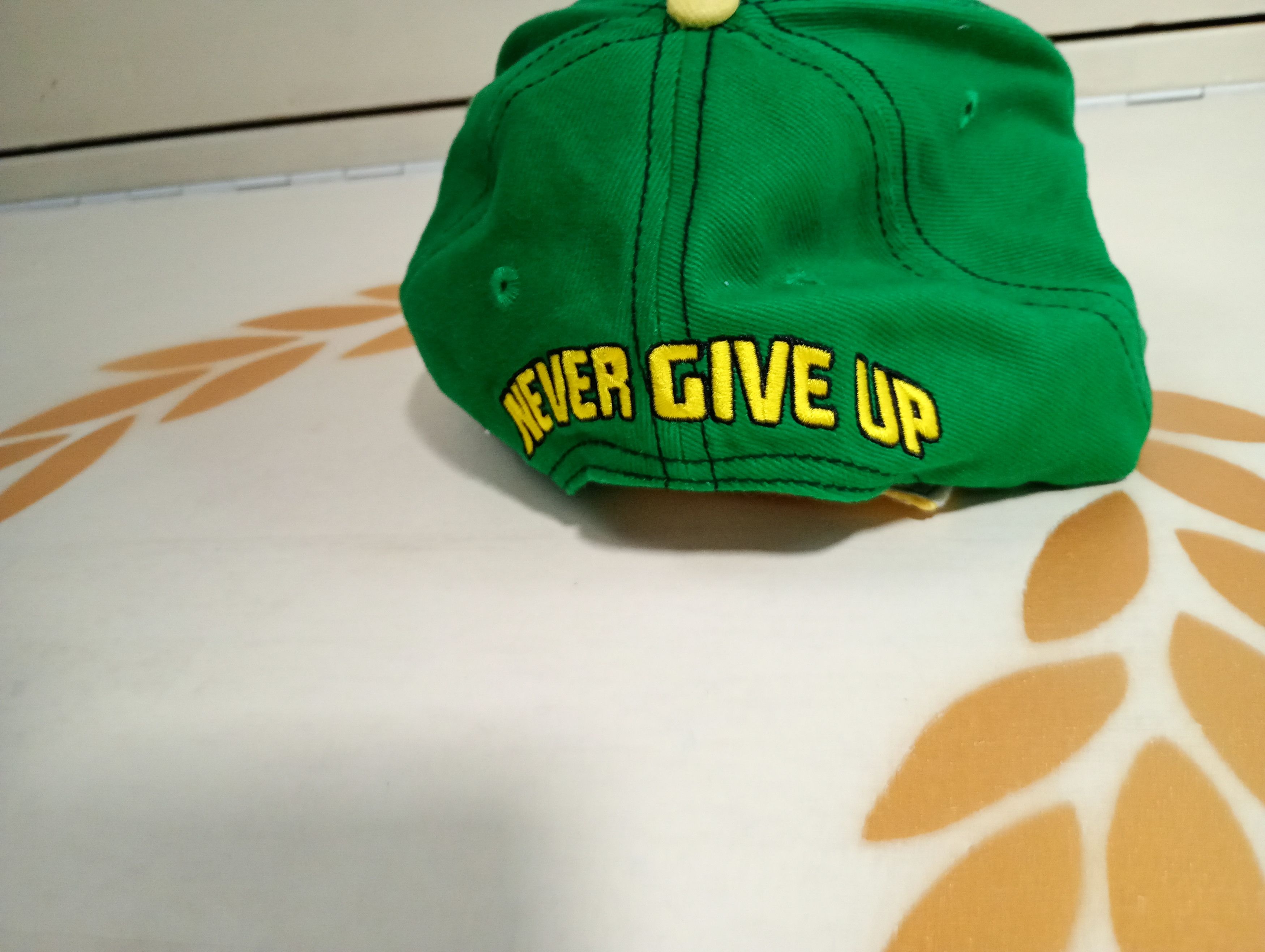 WWE John Cena U Can’t See Me Hat WWE Green Yellow Adjustable Cap Size ONE SIZE - 7 Thumbnail