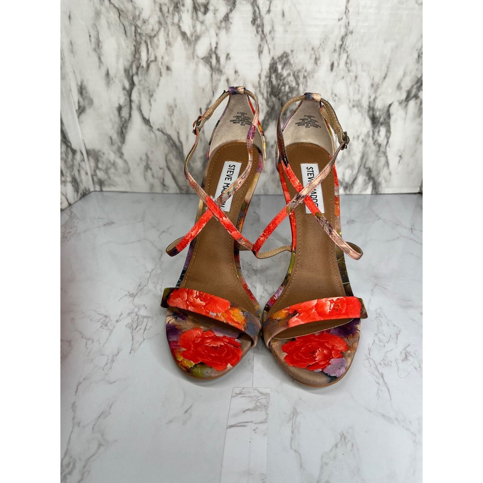 Steve Madden Floriaa Open Toe Floral Stiletto