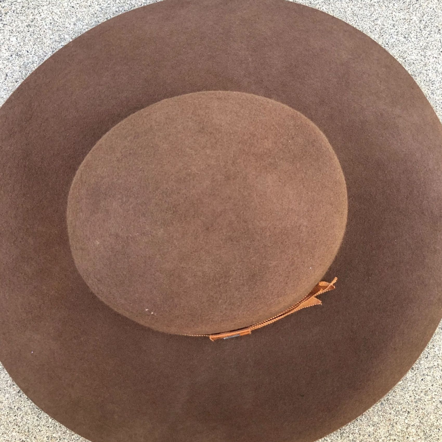 Vintage Mossant 100% Wool Fedora Flat Top Hat Women's 57 cm Brown Wide Brim Cap Size ONE SIZE - 4 Thumbnail
