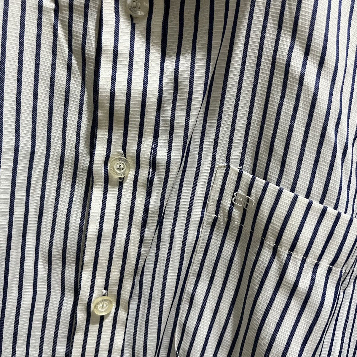 Balenciaga Vintage Balenciaga Striped Button Long Sleeve Shirt Size US L / EU 52-54 / 3 - 4 Thumbnail