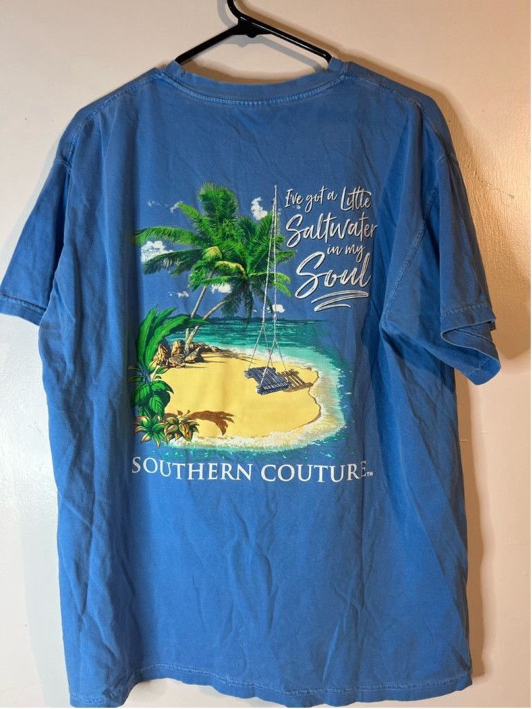 Comfort Colors Men's Southern Couture Blue Graphic T-Shirt Size L Size L / US 10 / IT 46 - 2 Thumbnail