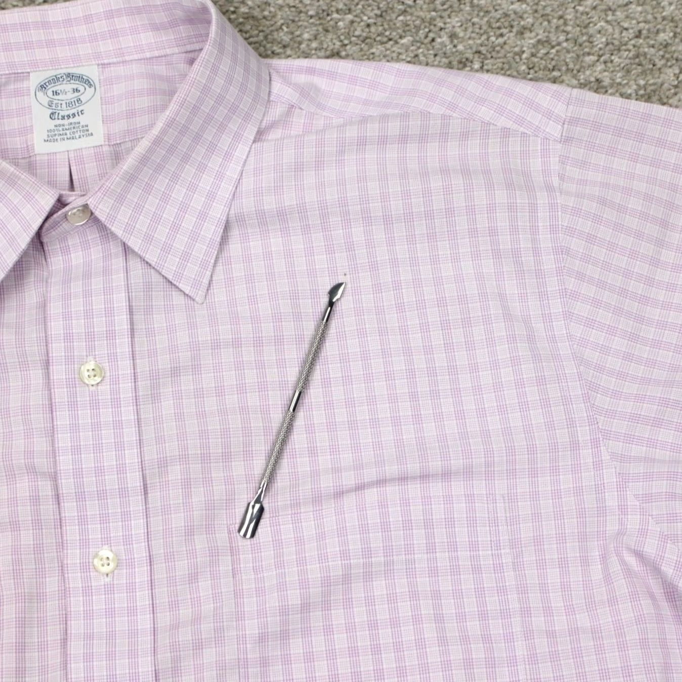 Brooks Brothers Brooks Brothers Shirt Mens 16 1/2 36 Pink Non-Iron Supima Cotton L/S Dress Shirt Size US XL / EU 56 / 4 - 7 Thumbnail