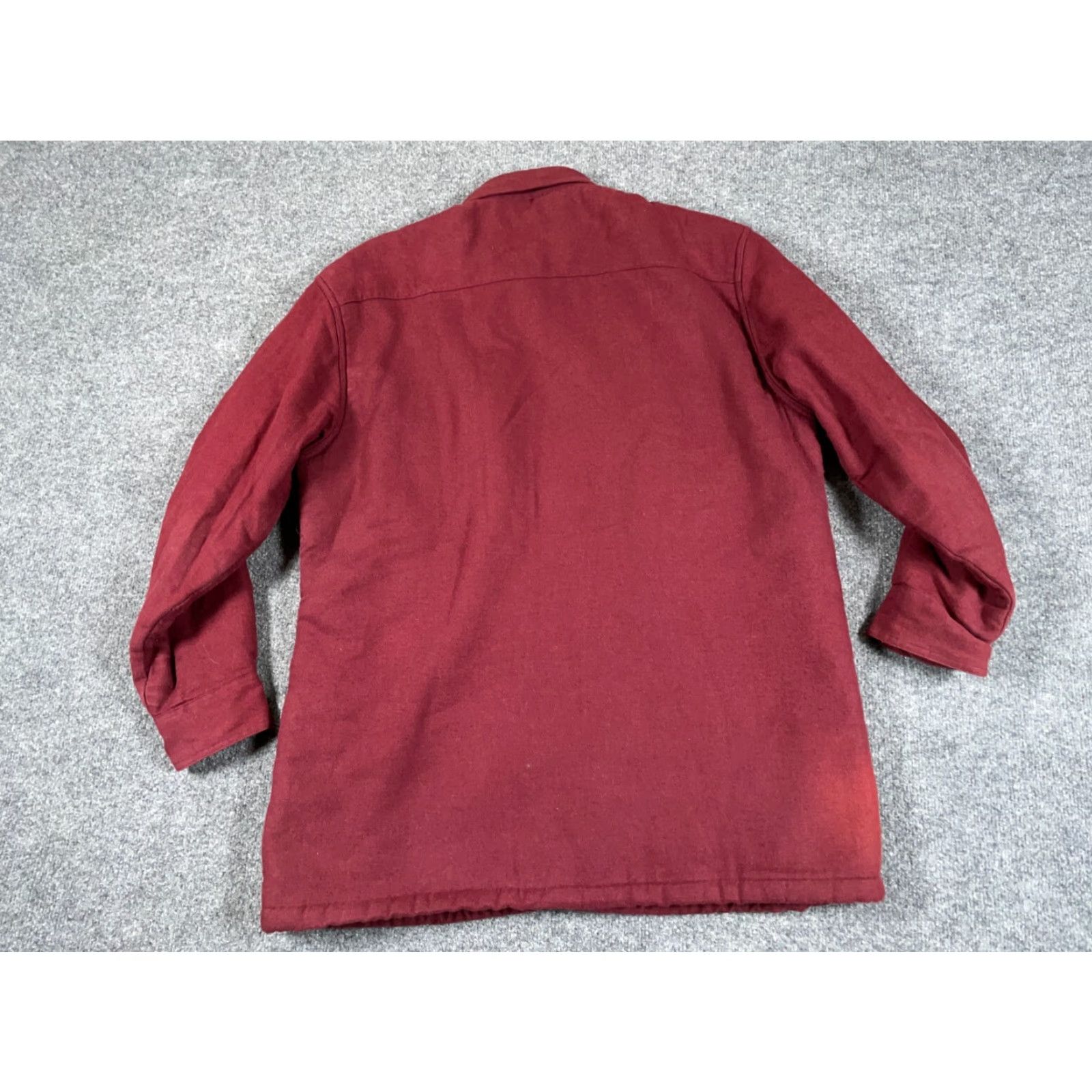 Wrangler Wrangler Jacket Men Large Dark Red Sherpa Lined Twill Shirt Heavy Shacket Size US L / EU 52-54 / 3 - 2 Thumbnail
