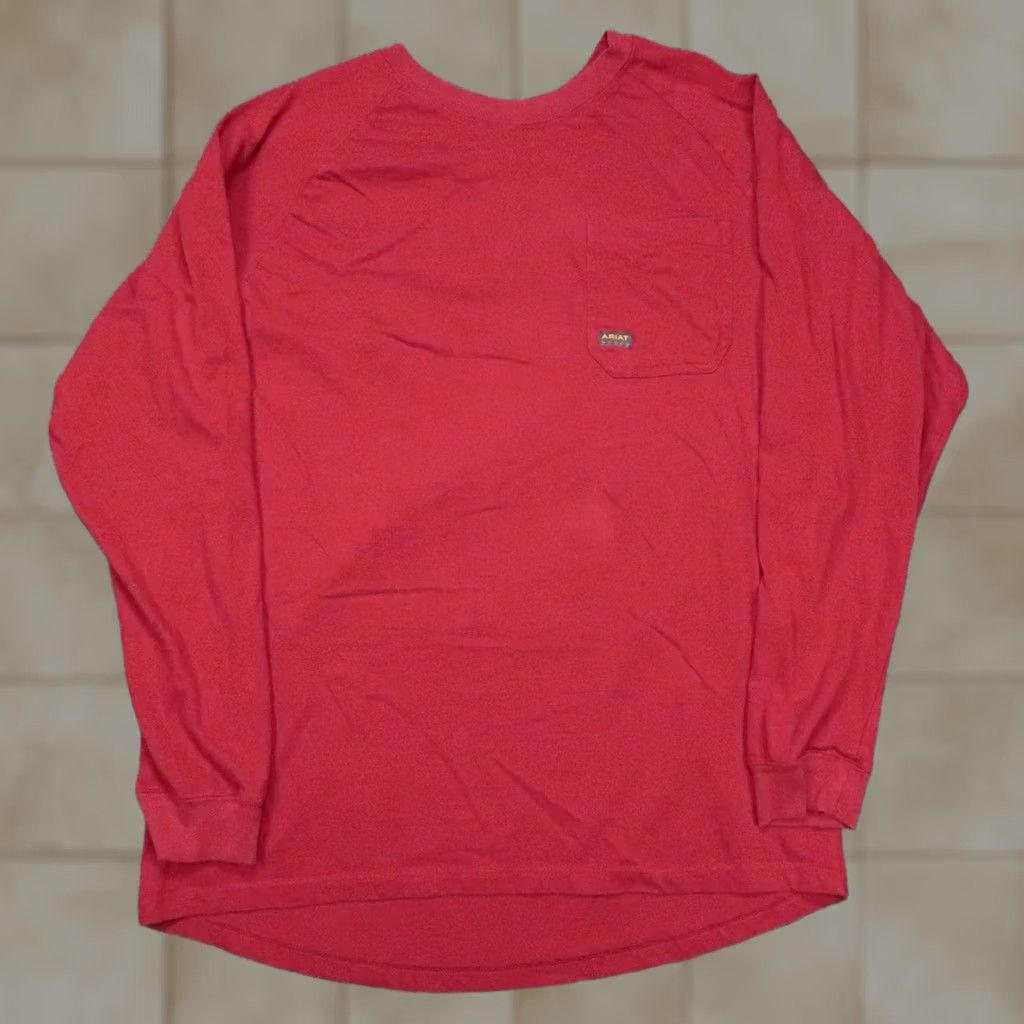 Ariat Ariat Mens XL Red Graphic Long Sleeve Tee Rebar Workwear Cotton Shirt Size US XL / EU 56 / 4 - 1 Thumbnail