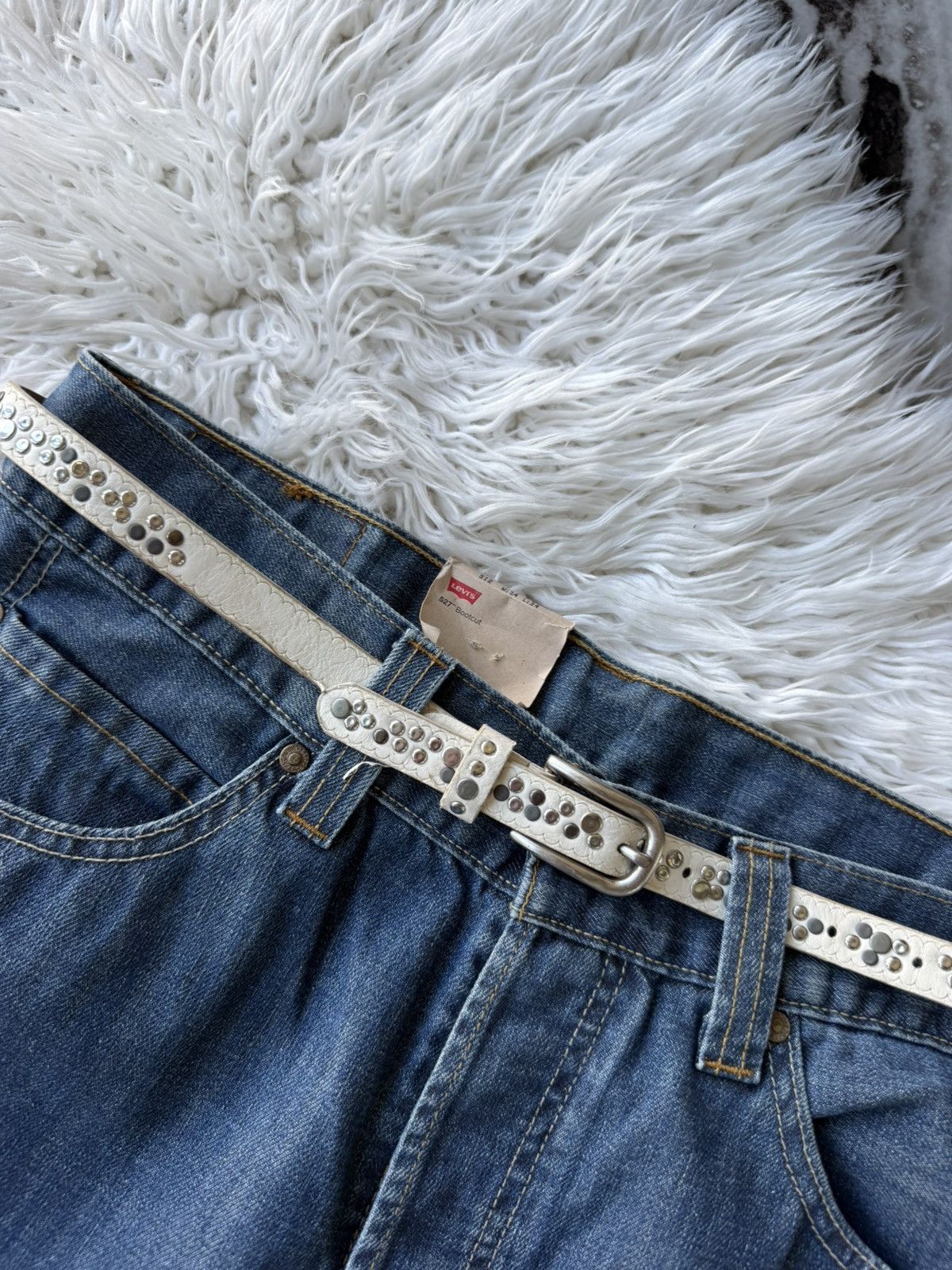 Hysteric Glamour Y2K Studded White Leather Belt Avant-garde Cyber Grunge Size ONE SIZE - 3 Thumbnail