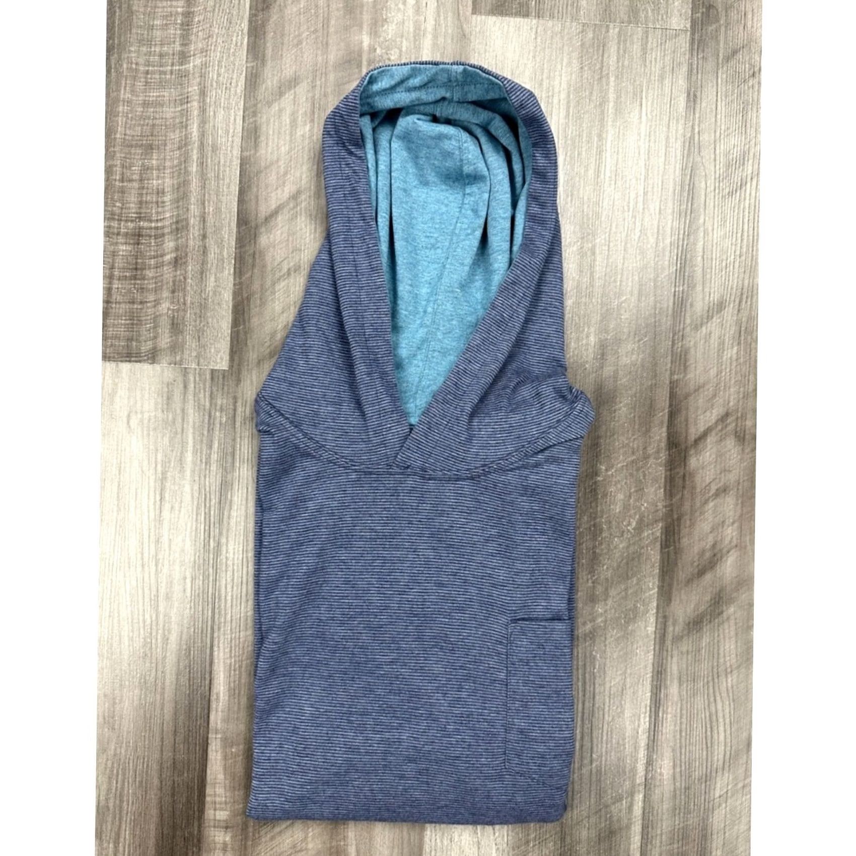 johnnie-O johnnie-O Gunnar Twilight Striped Long Sleeve Hooded Tee 2XL Navy Blue Hoodie Mens Size US XXL / EU 58 / 5 - 2 Thumbnail