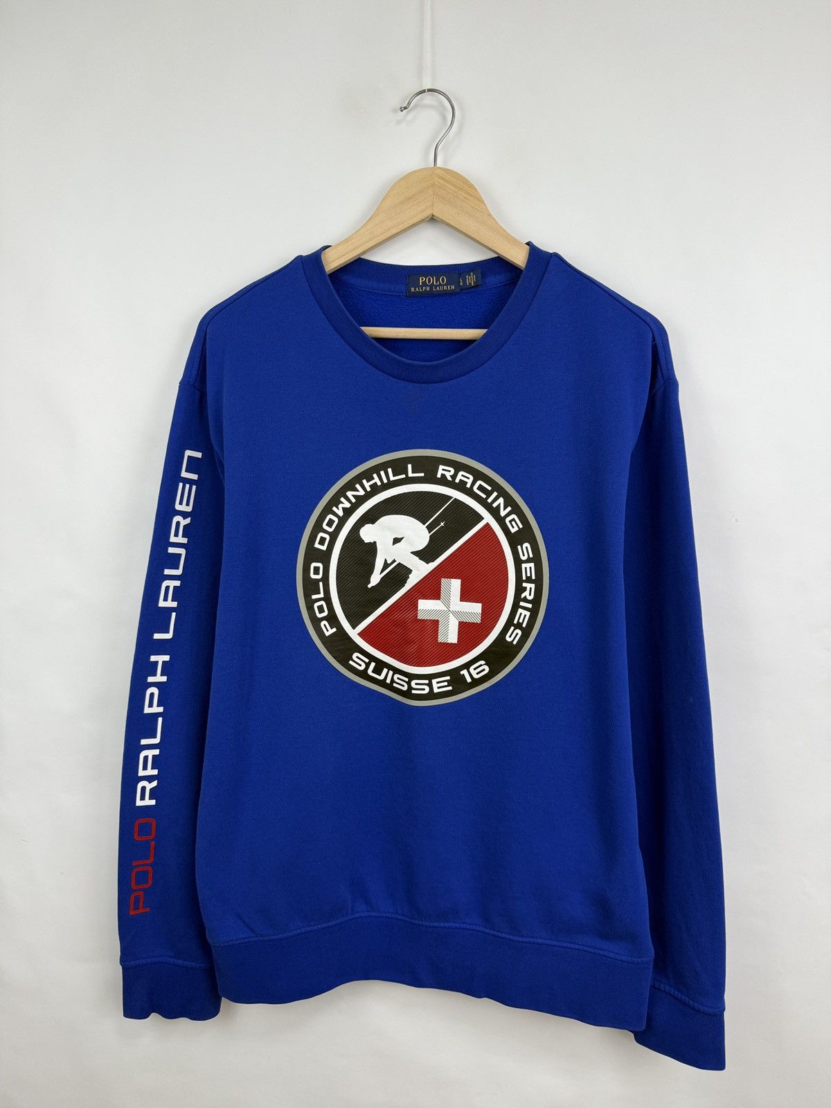 Polo Ralph Lauren 🇨🇭 Ralph Lauren Polo Downhill Racing Suisse 16 Sweatshirt Y2K Size US L / EU 52-54 / 3 - 3 Thumbnail