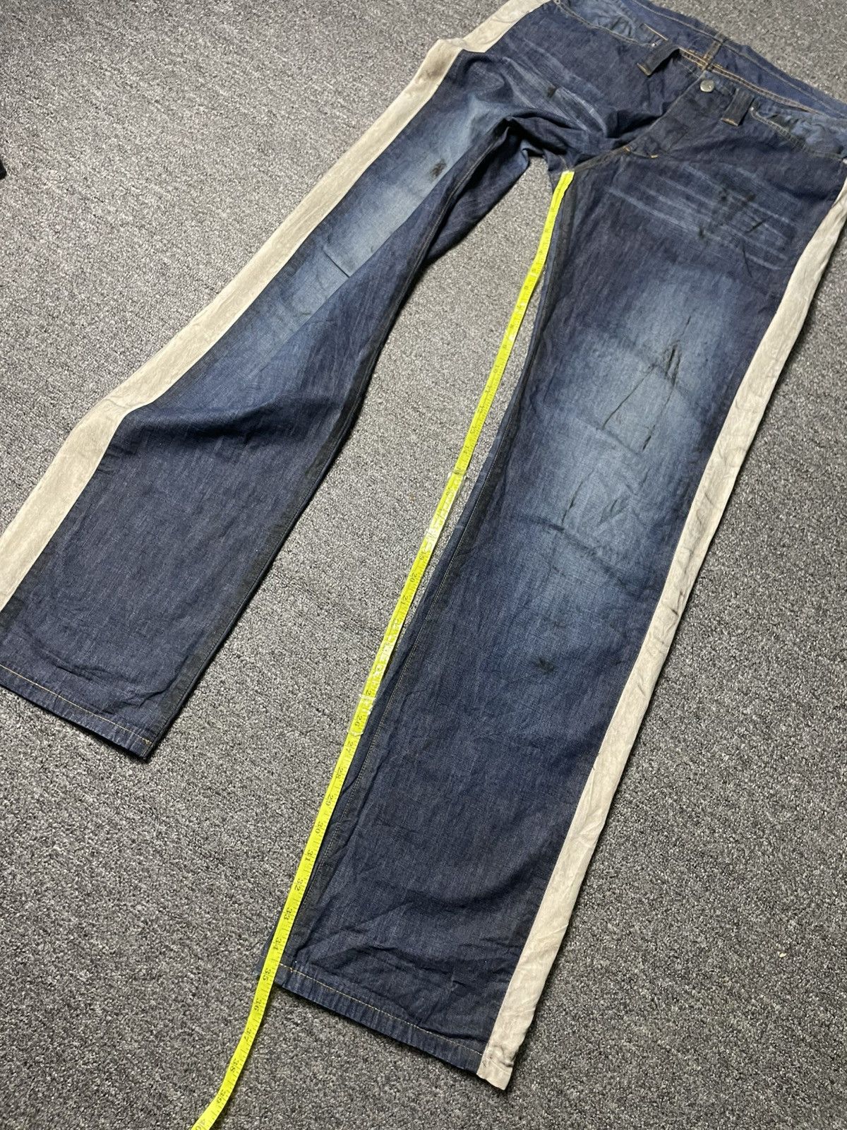 CABANE de ZUCCa × Japanese Brand × Vintage Cabane De Zucca Side Tape Pattern Jeans (104) Size US 34 / EU 50 - 5 Thumbnail
