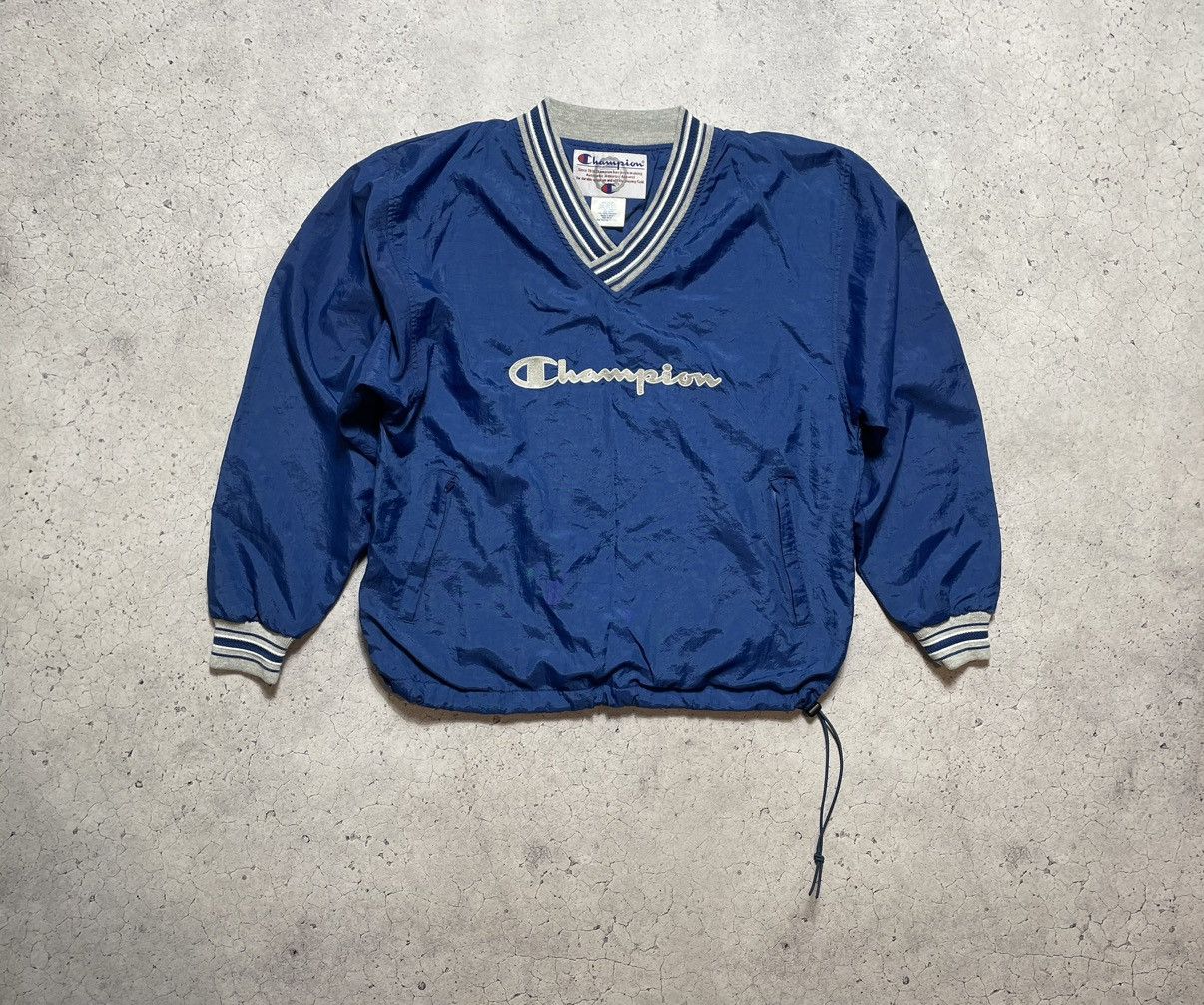 Champion × Vintage Vintage Nylon Anorak Champion Big Logo Jacket Rare Size US L / EU 52-54 / 3 - 1 Thumbnail