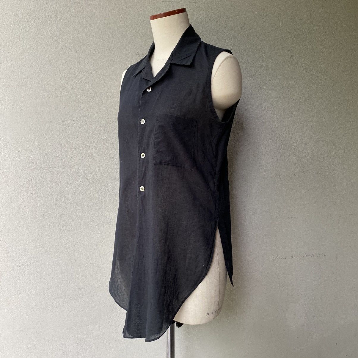 Yohji Yamamoto WORKSHOP Yohji Yamamoto Black Sleeveless Pocket Shirt Size M / US 6-8 / IT 42-44 - 11 Thumbnail