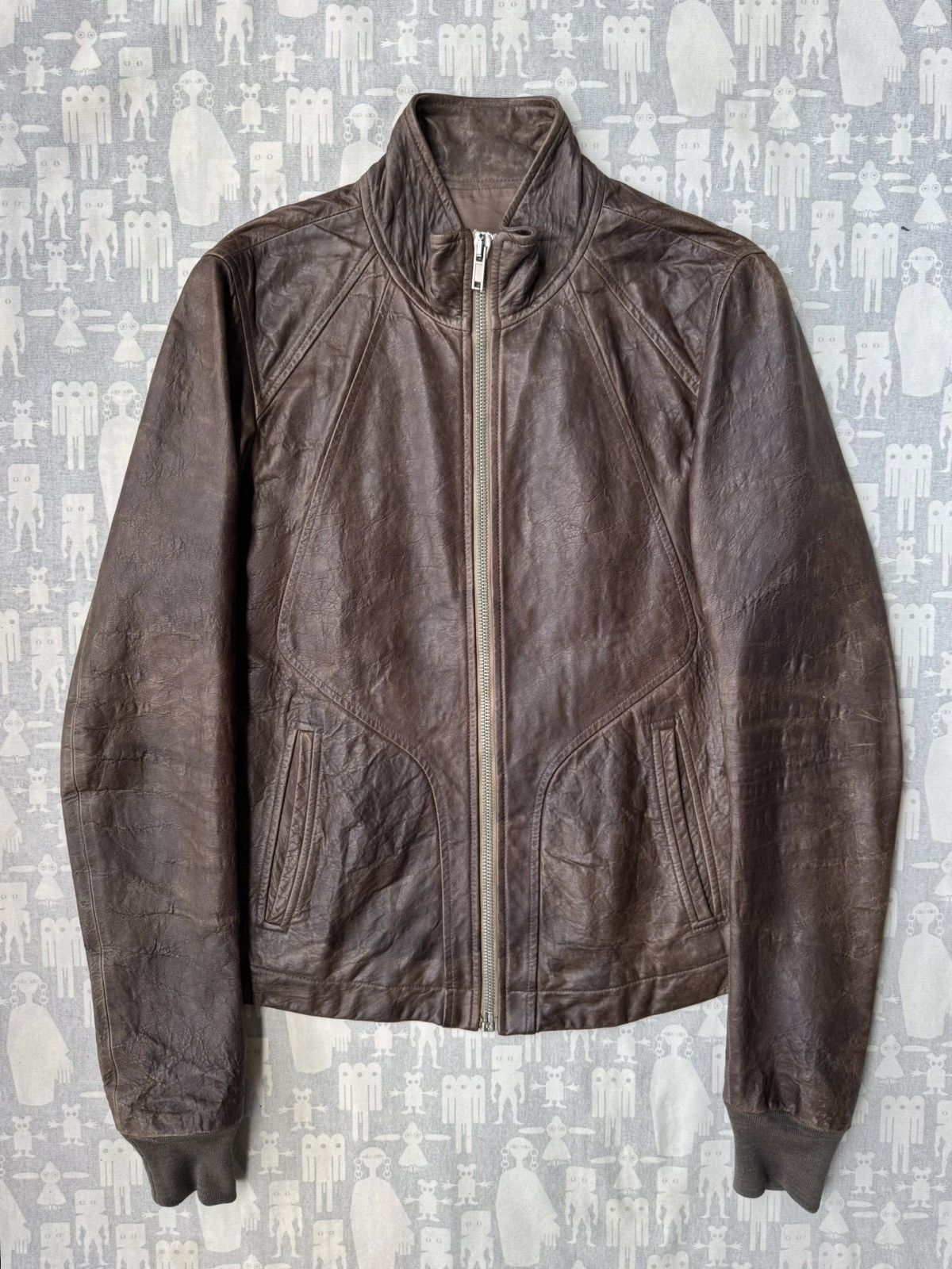 Rick Owens Rick Owens Intarsia Leather Jacket | Grailed