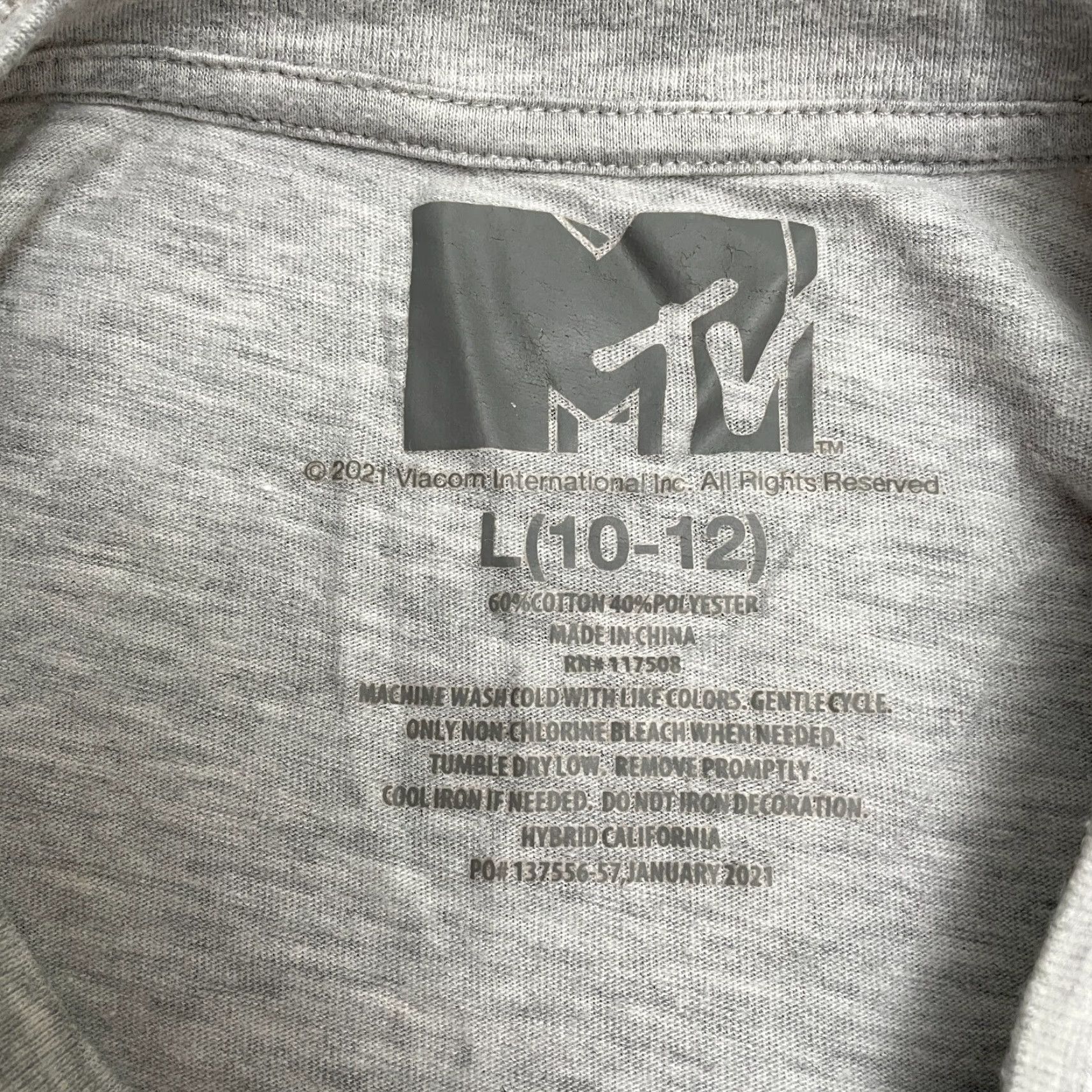 Vintage MTV Graphic T-Shirt Girls Large Gray Crew Neck Short Sleeve Casual Music Tee Top Size L / US 10 / IT 46 - 5 Thumbnail