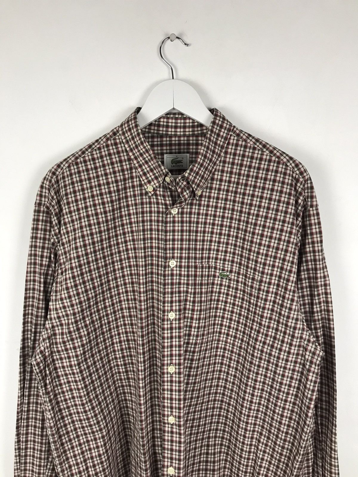 Lacoste Men’s XL/54,Locoste Classic Casual Small Plaid Cotton Shirt Size US XL / EU 56 / 4 - 3 Thumbnail