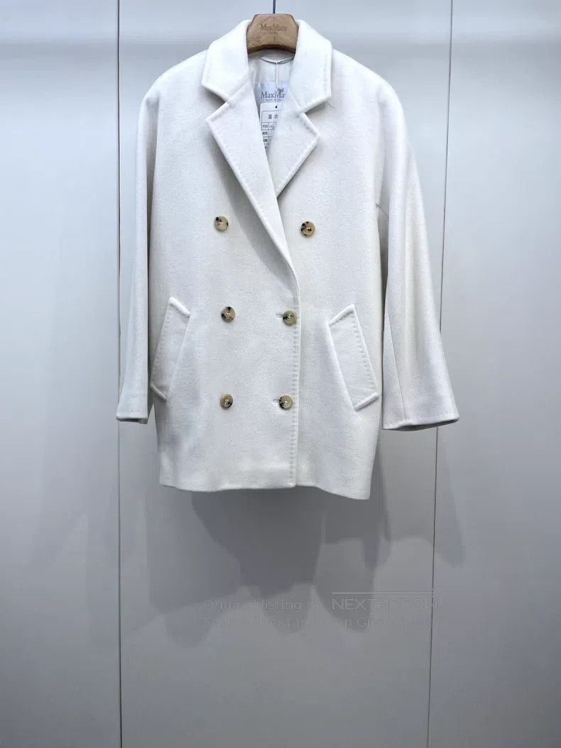 Max Mara Max Mara Beige Double-breasted Wool Overcoat Size 4XL / US 24-26 - 1 Thumbnail
