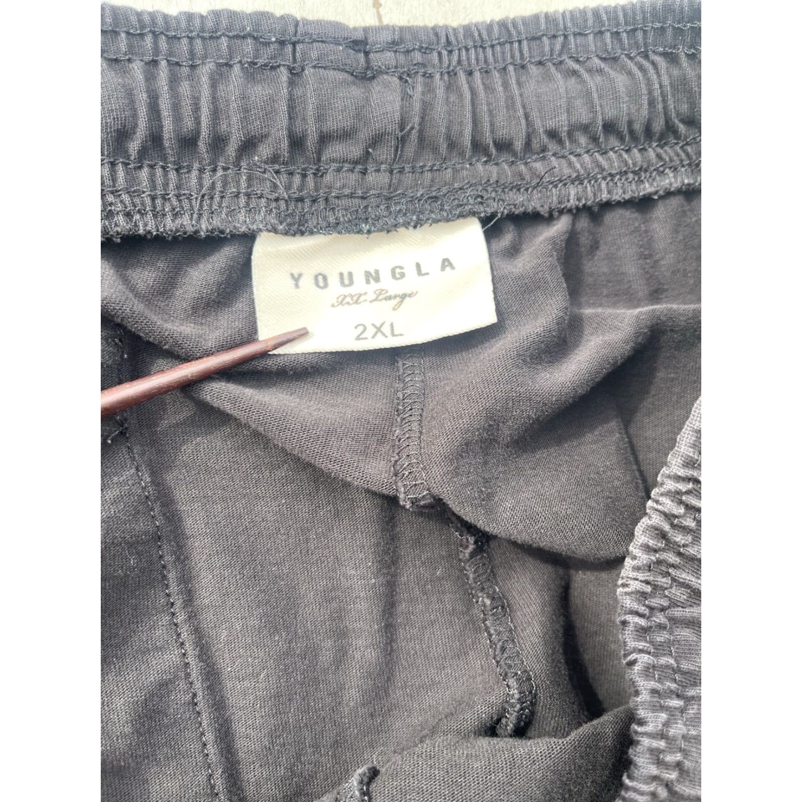 YoungLA YoungLA Joggers Men 2XL Black Solid Distress Activewear Gym City Street Athleisure Size US 39 - 4 Thumbnail