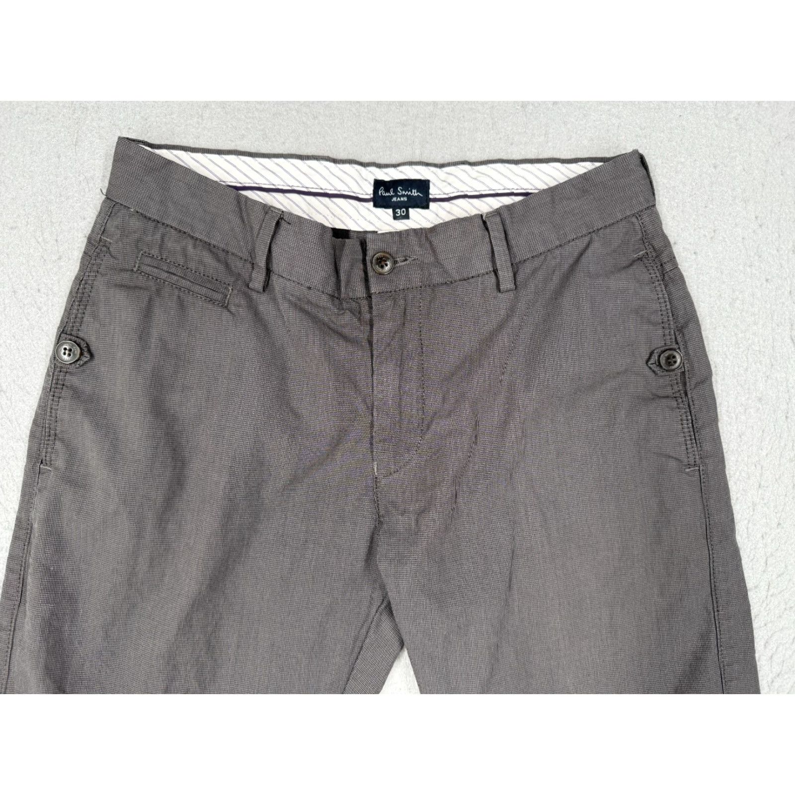 Paul Smith VINTAGE Paul Smith Chinos Pants Men 30 Regular Fit Flat Front Cotton Gray Geometric Retro Size US 30 / EU 46 - 2 Thumbnail