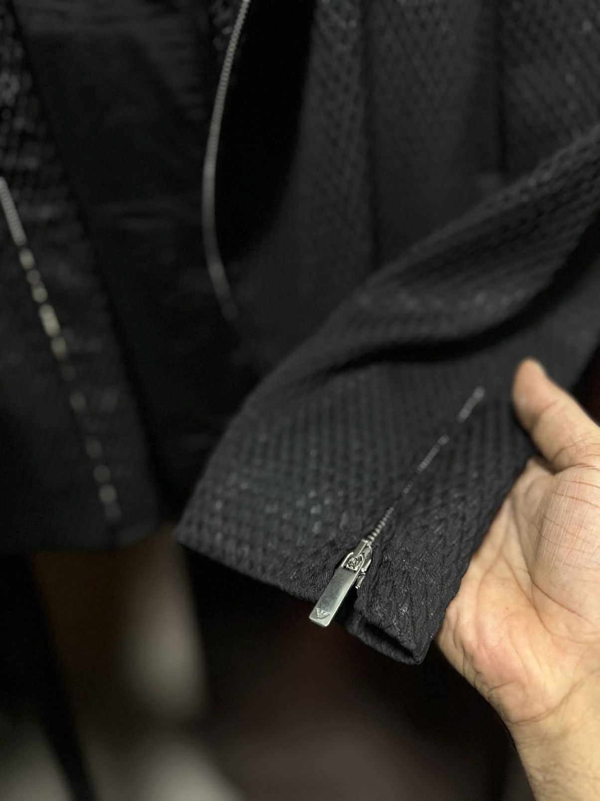 Emporio Armani E A bikers jacket handcrafted in italy , rare to found ,, Size US L / EU 52-54 / 3 - 8 Thumbnail