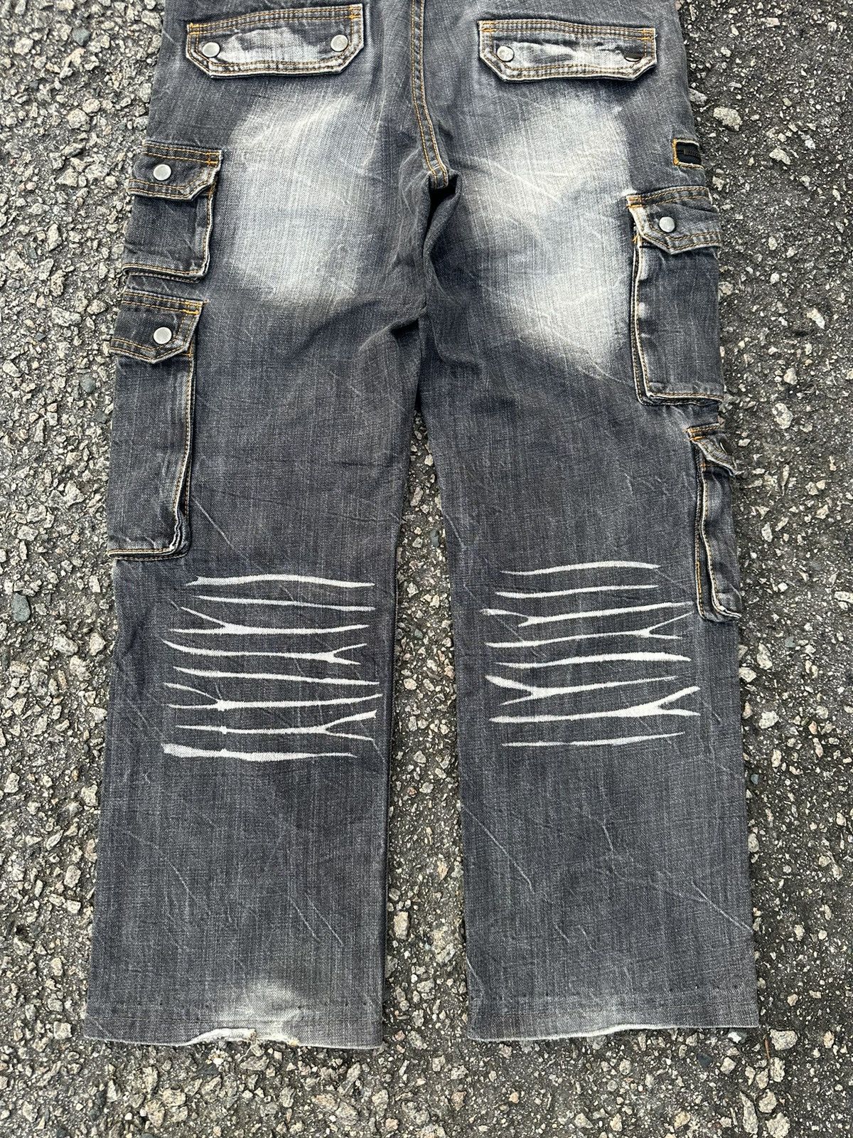 If Six Was Nine DENIM CARGO PANTS VOMANIE FADED VINTAGE Size US 30 / EU 46 - 11 Thumbnail